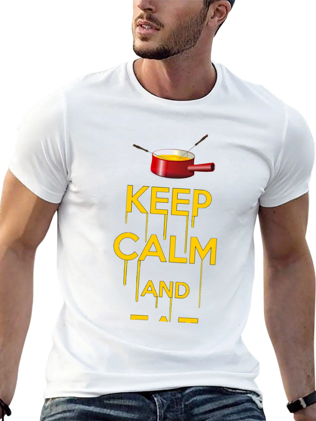 Keep Calm and Fondue Black T-Shirt