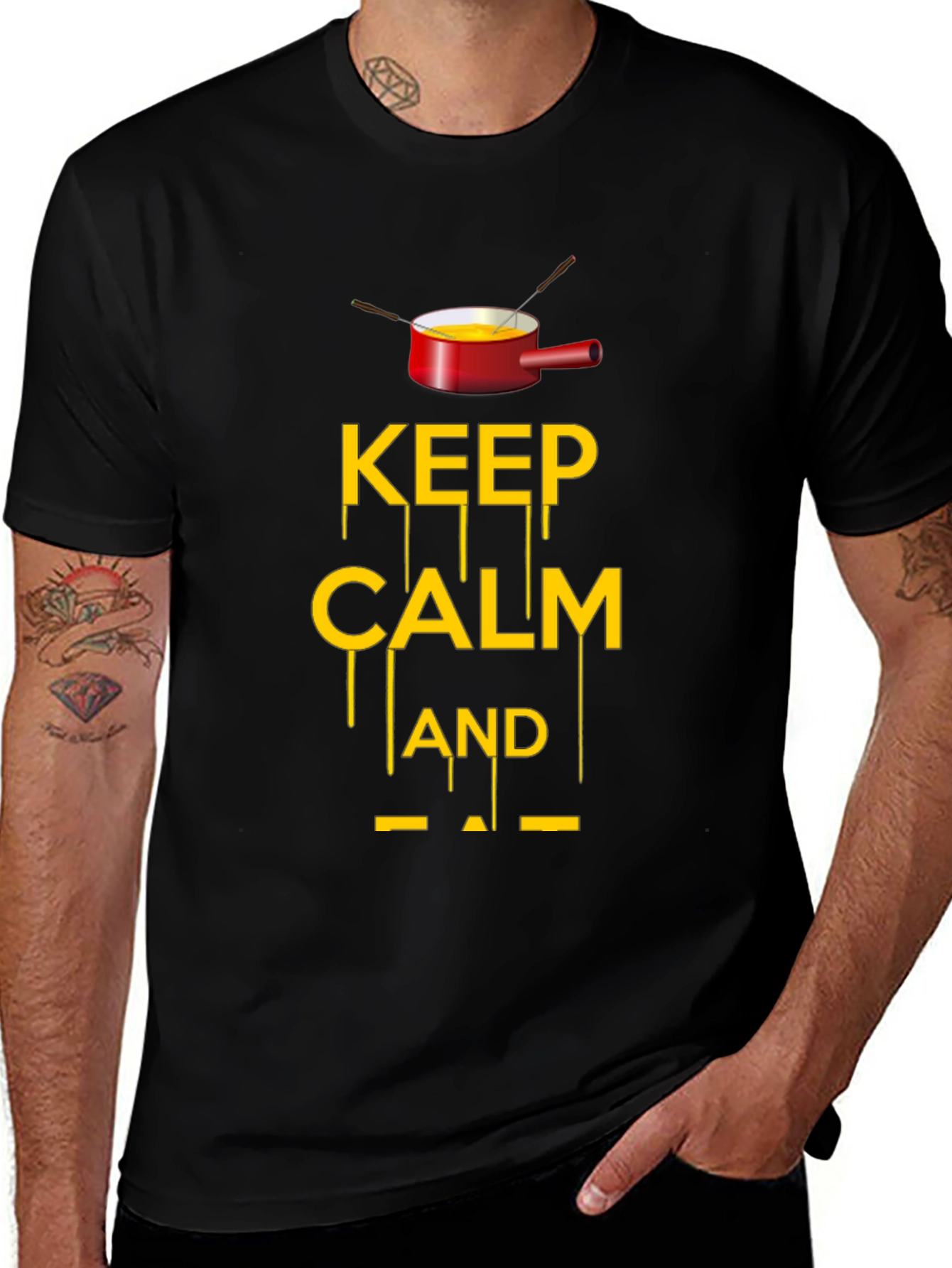 Keep Calm and Fondue Black T-Shirt
