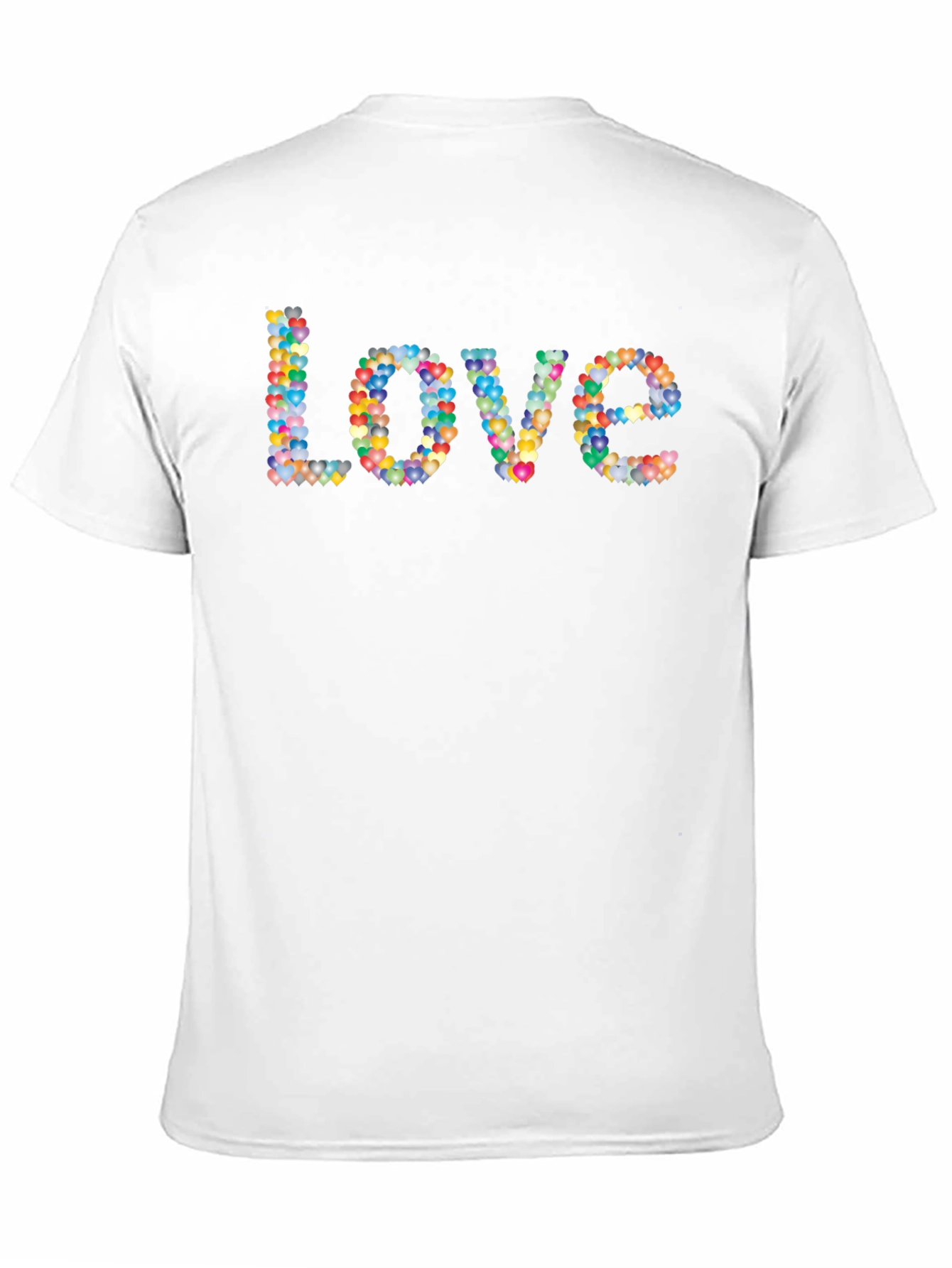 Colorful Heart Love Graphic Black T-Shirt