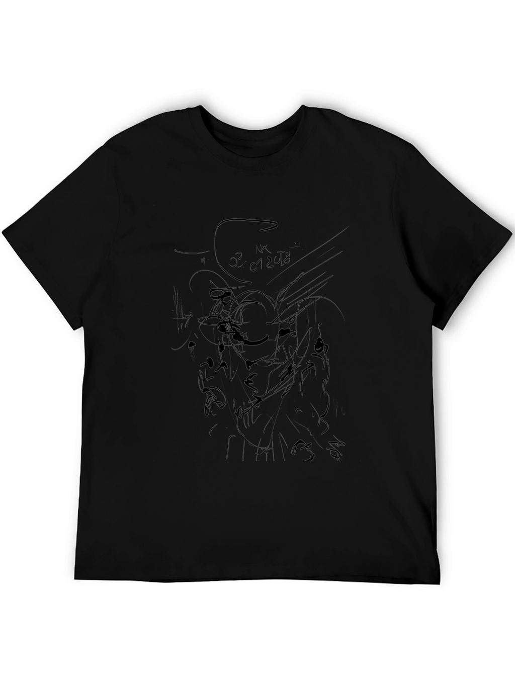Abstract Art Black Cotton Tee