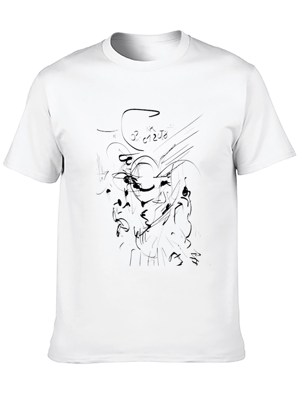 Abstract Art Black Cotton Tee