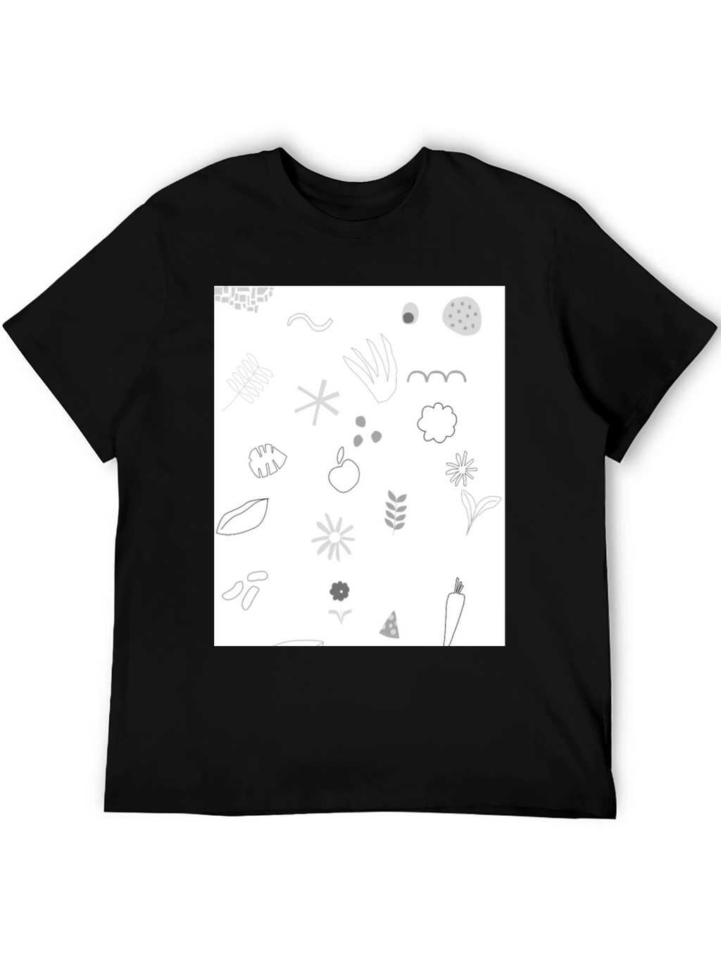 Nature Pattern Black T-Shirt