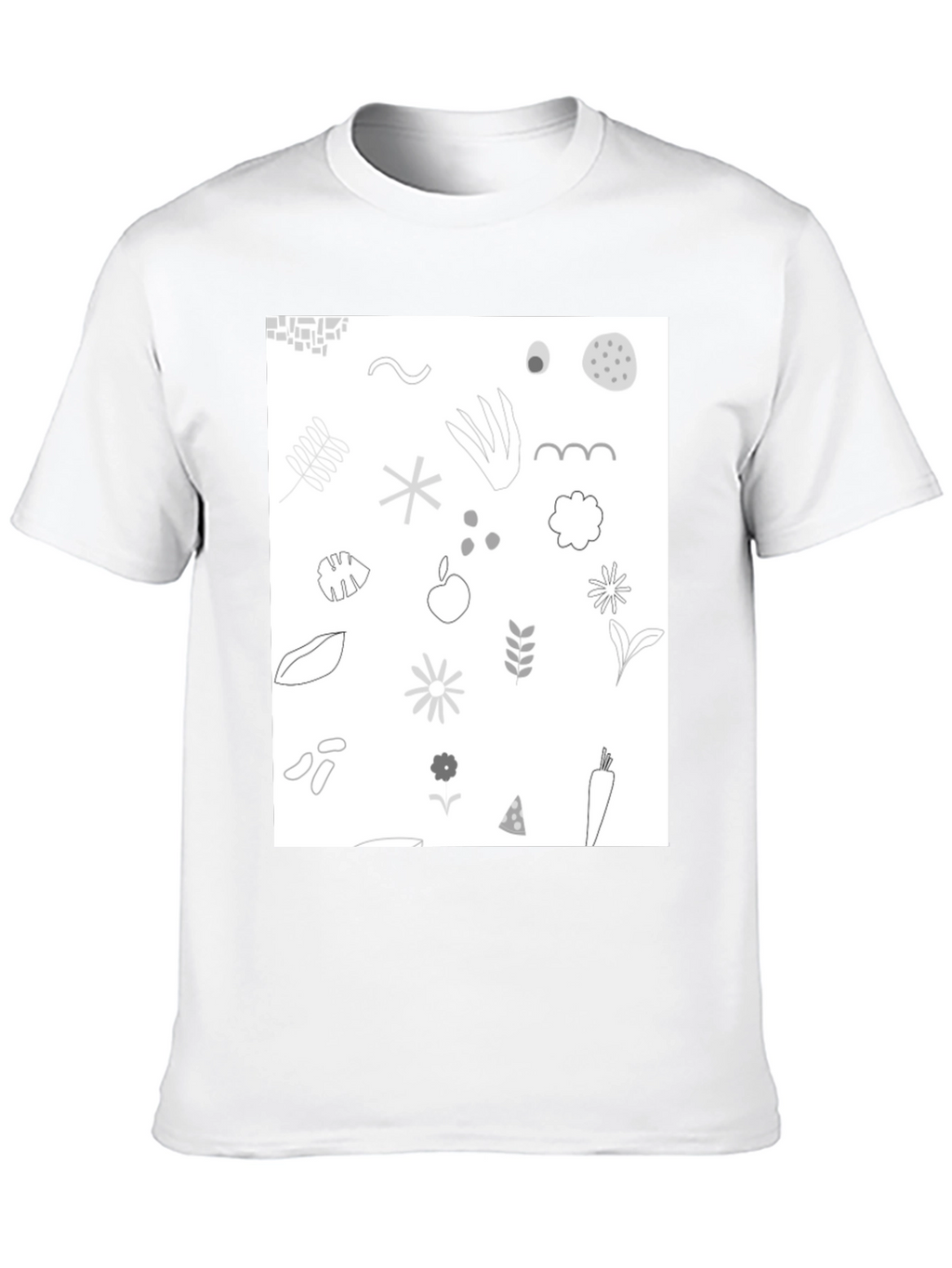 Nature Pattern Black T-Shirt