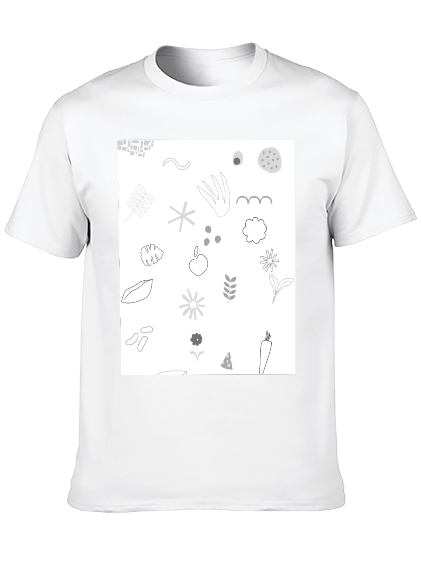 Nature Pattern Black T-Shirt