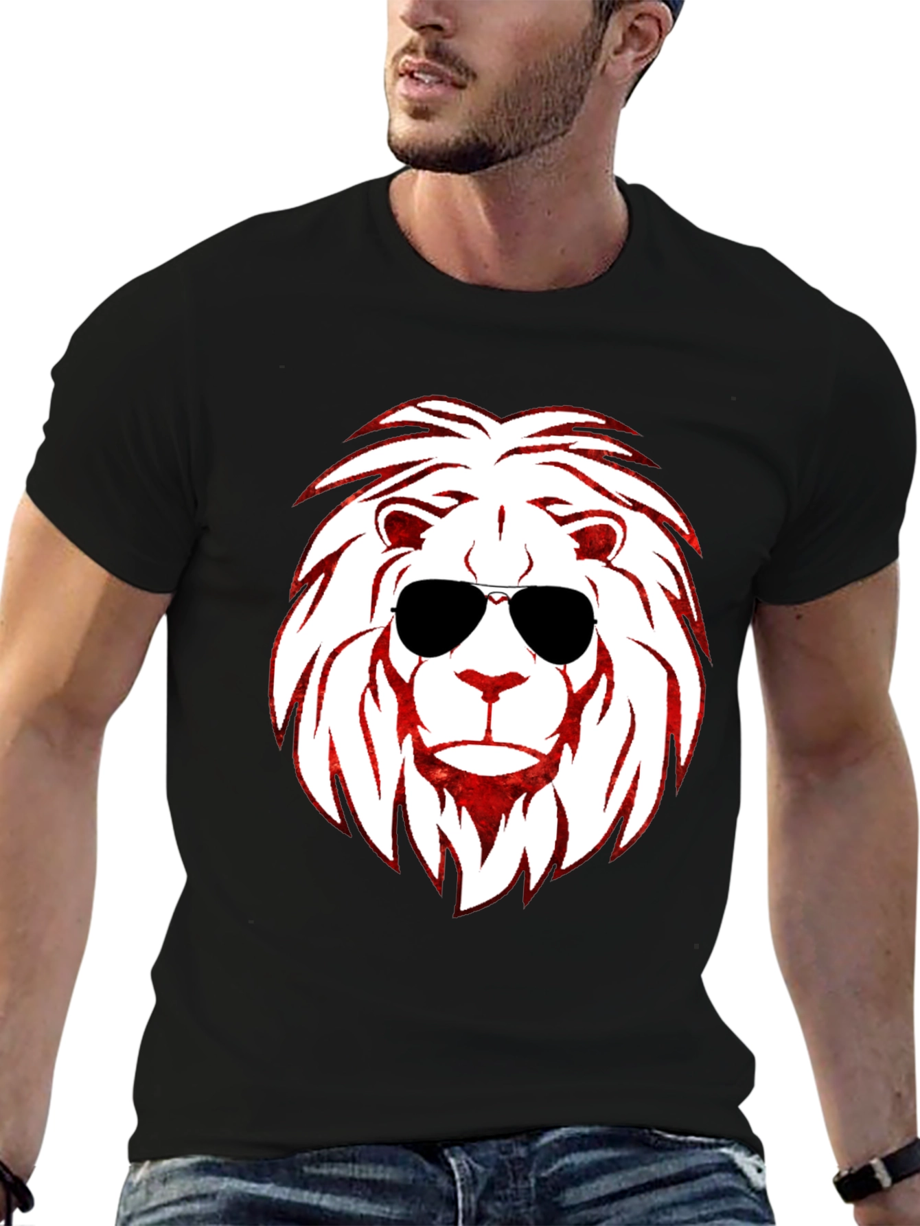Cool Lion Graphic T-Shirt - Black Cotton Tee
