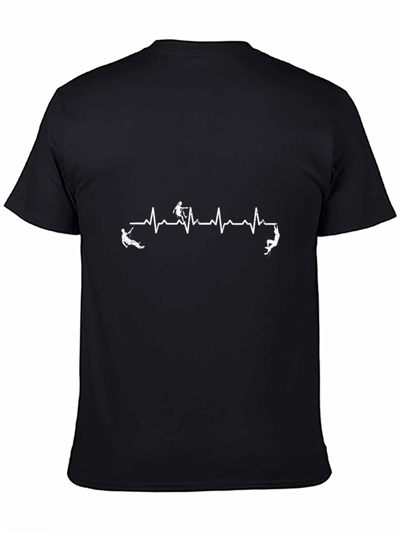 Climbing Heartbeat T-Shirt - Black Cotton Tee