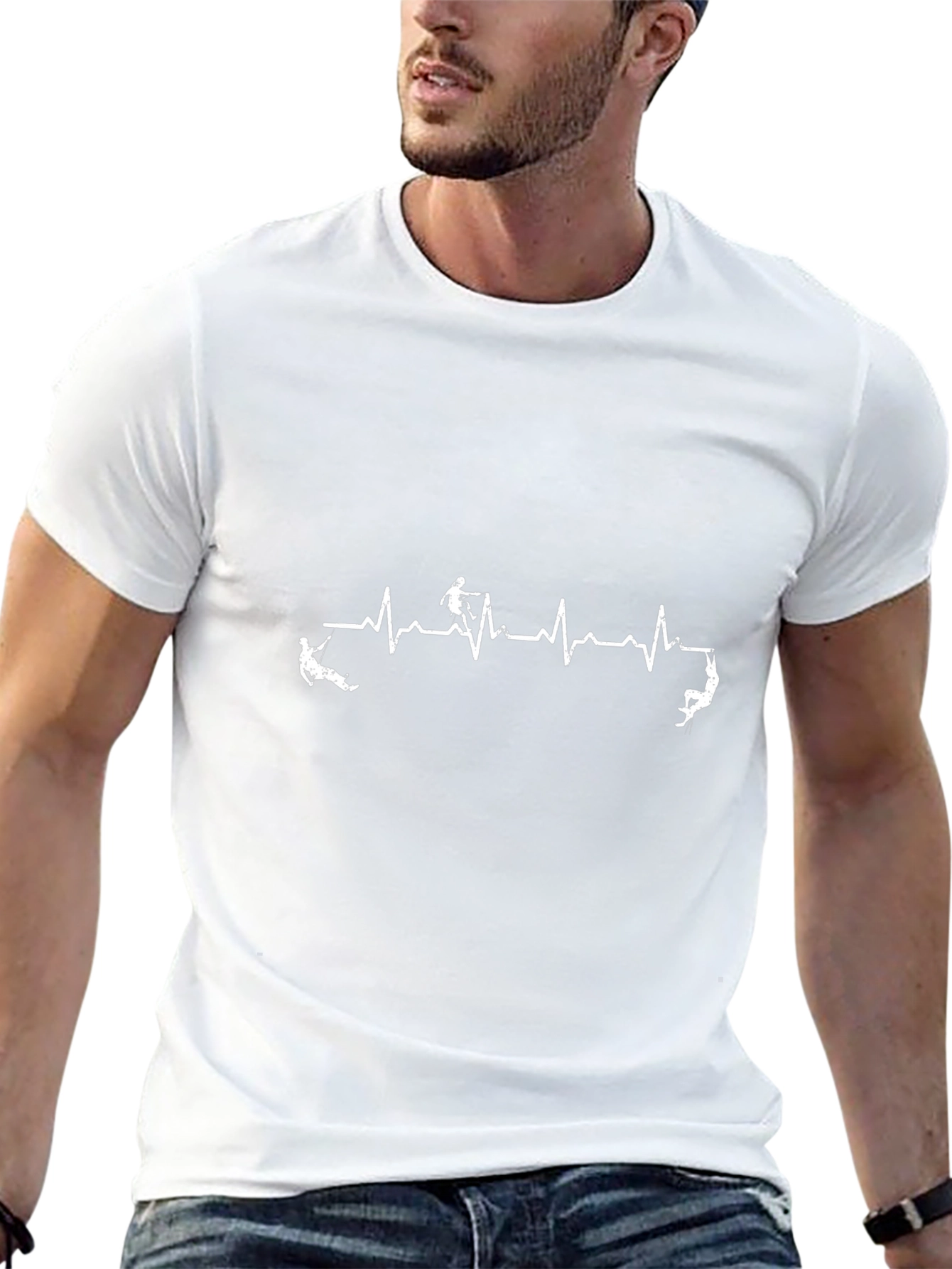 Climbing Heartbeat T-Shirt - Black Cotton Tee
