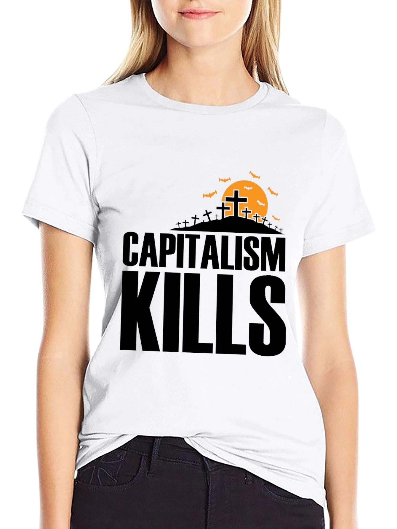 Capitalism Kills Graphic Tee - Spooky Halloween Design