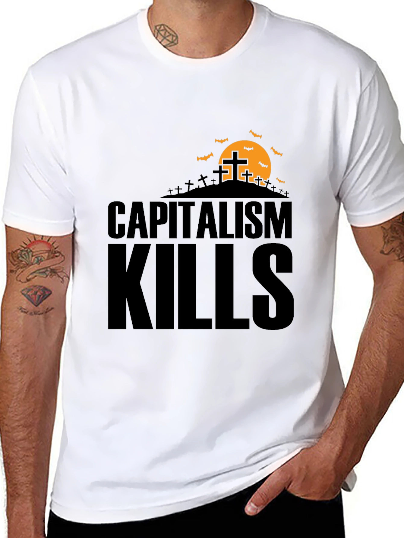 Capitalism Kills Graphic Tee - Spooky Halloween Design