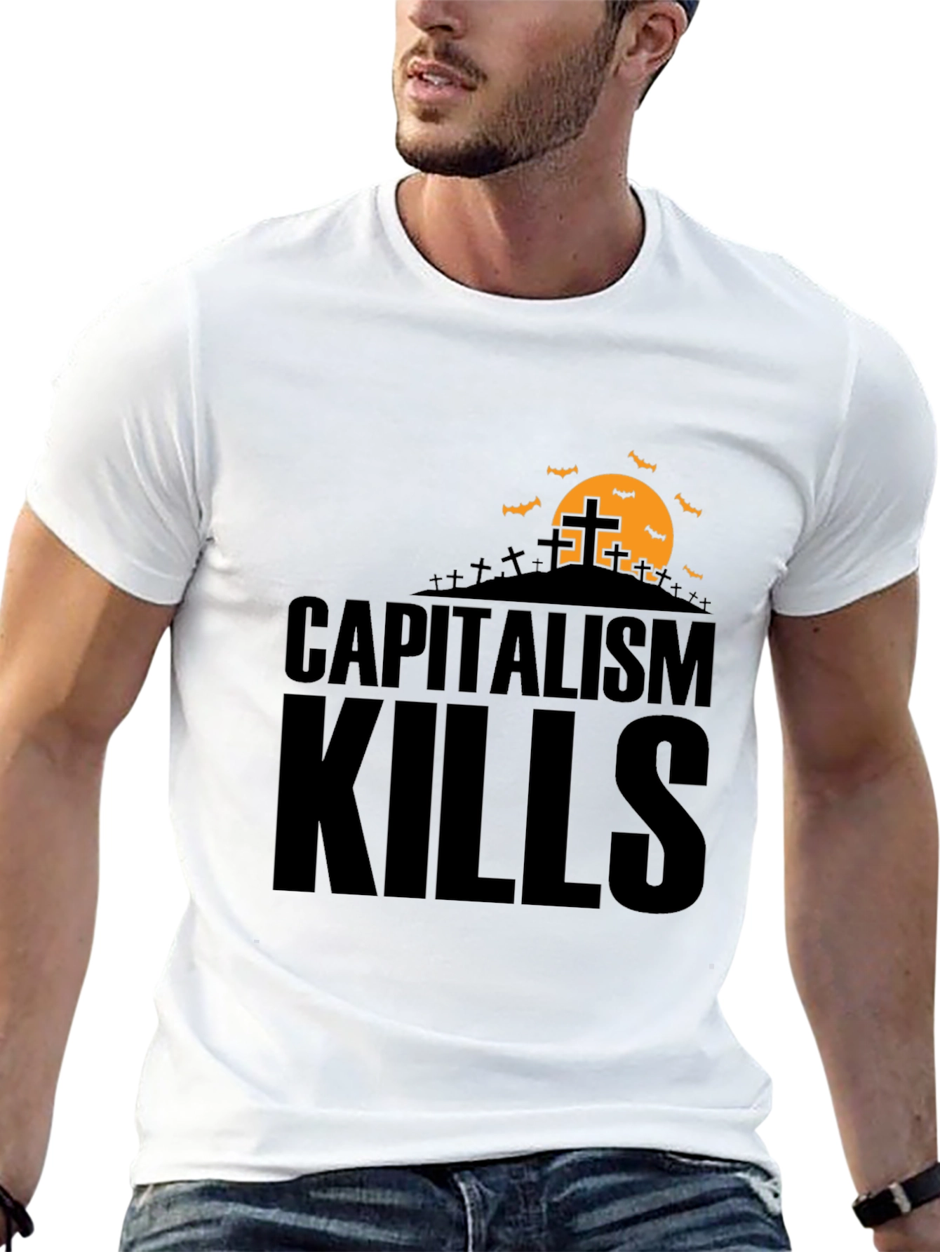 Capitalism Kills Graphic Tee - Spooky Halloween Design
