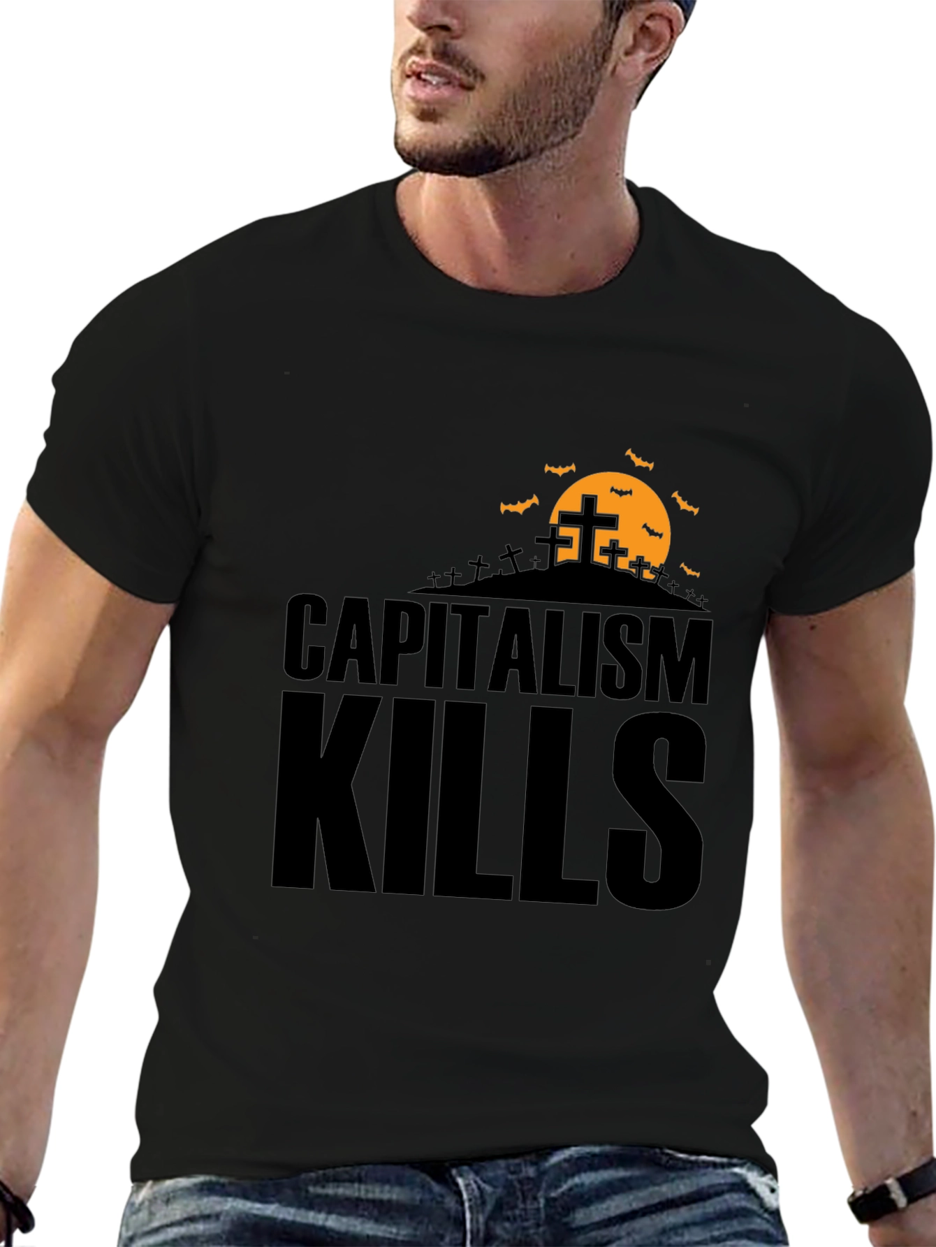 Capitalism Kills Graphic Tee - Spooky Halloween Design