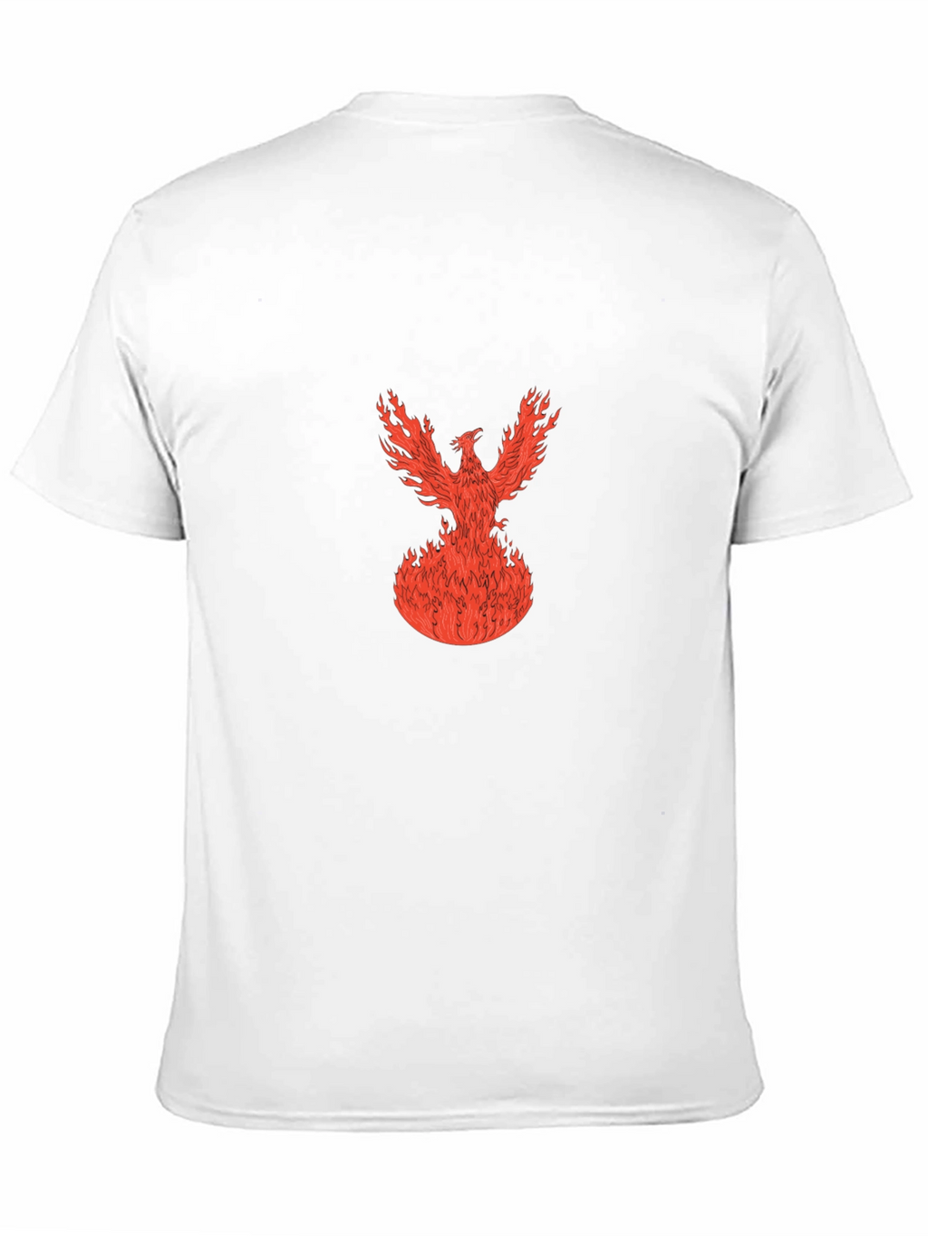Fiery Phoenix Graphic Tee - Black Cotton