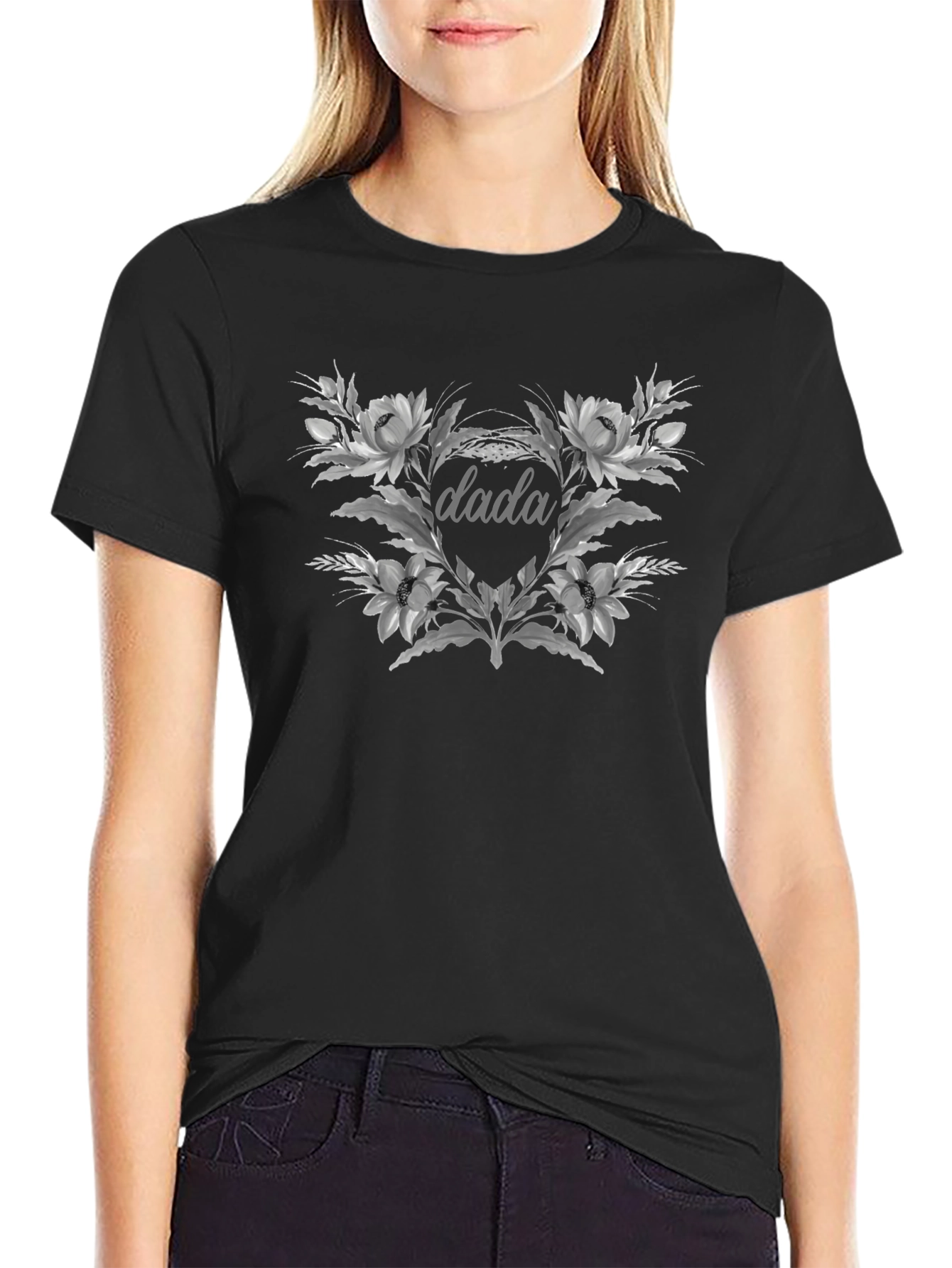 Dada Floral Graphic Tee - Trendy Unisex Cotton Shirt