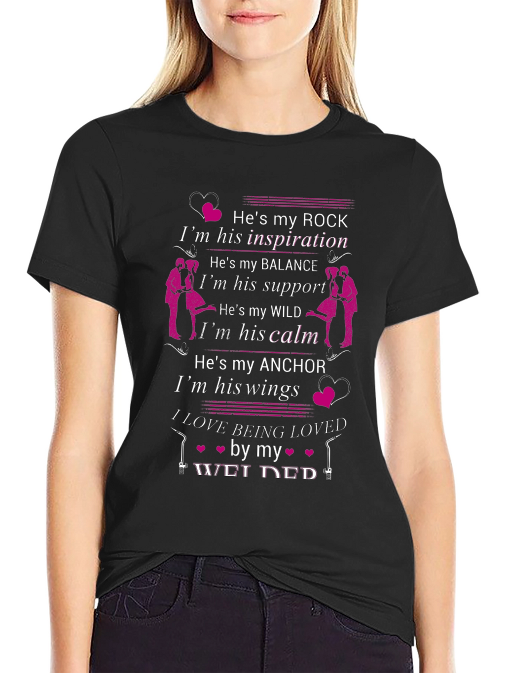 Welders Wife T-Shirt - Hes My Rock Tee