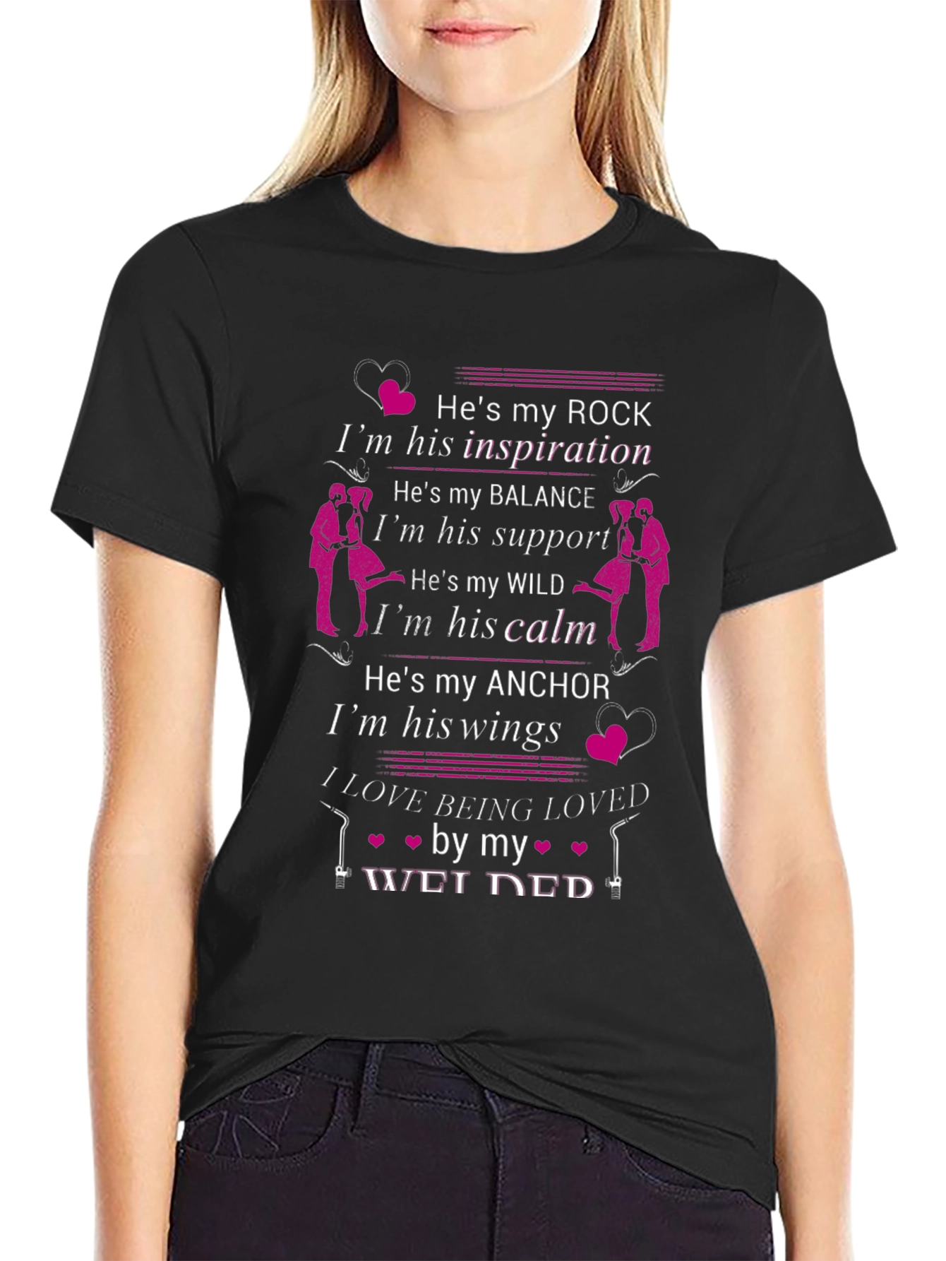 Welders Wife T-Shirt - Hes My Rock Tee