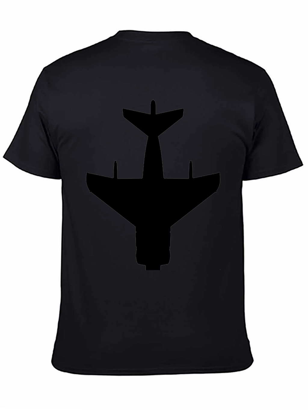 Airplane Silhouette Black T-Shirt