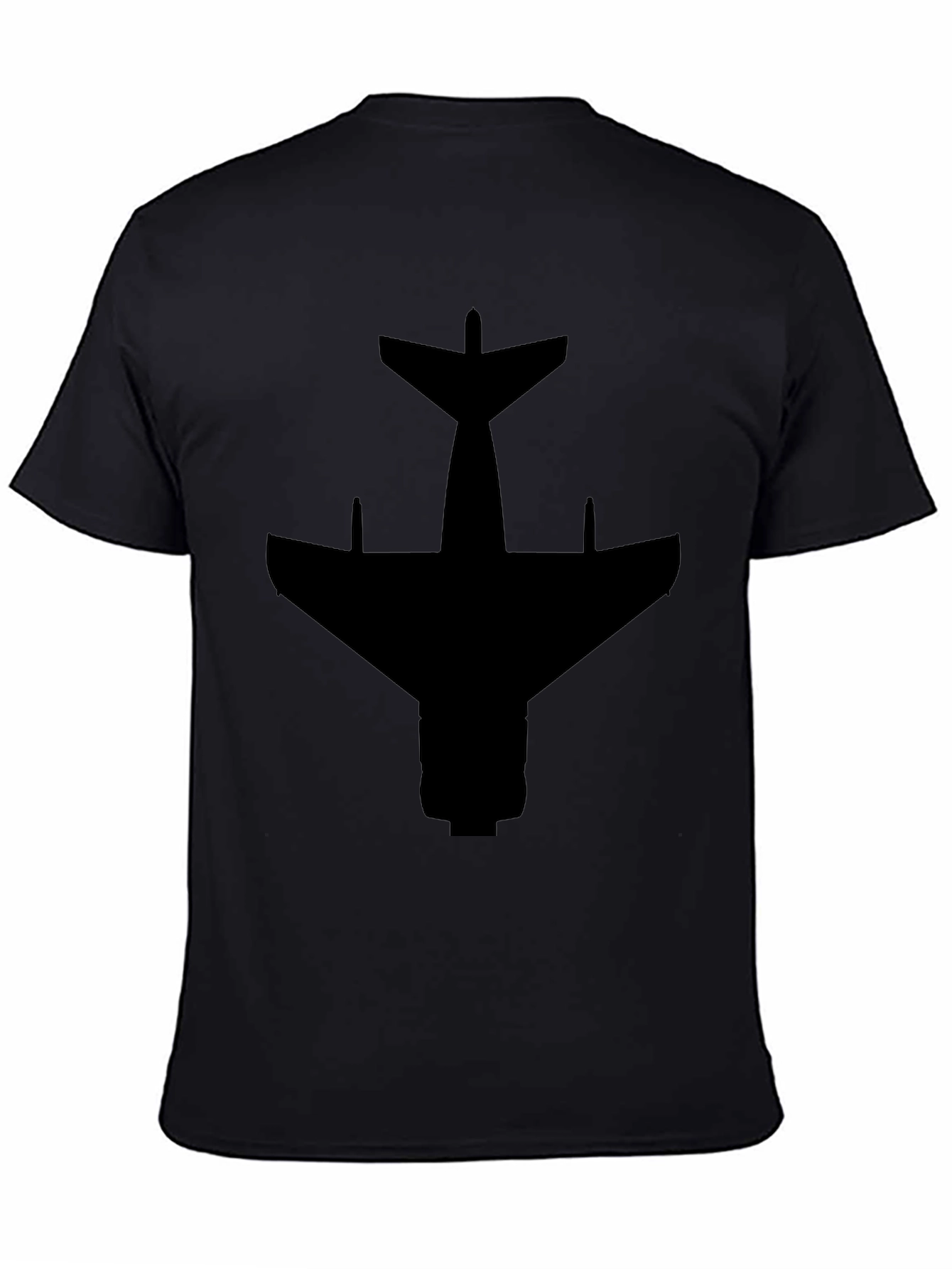 Airplane Silhouette Black T-Shirt