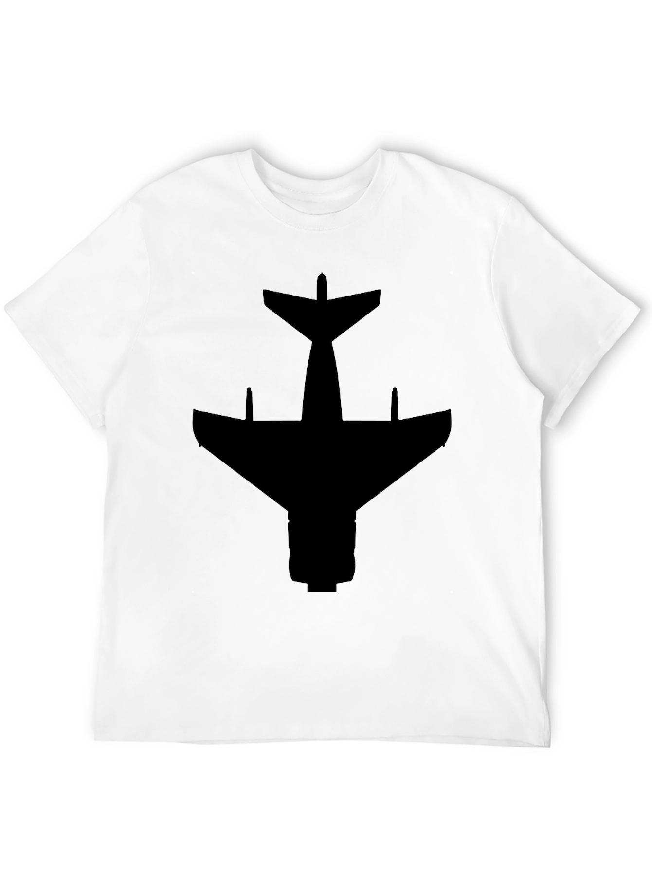 Airplane Silhouette Black T-Shirt