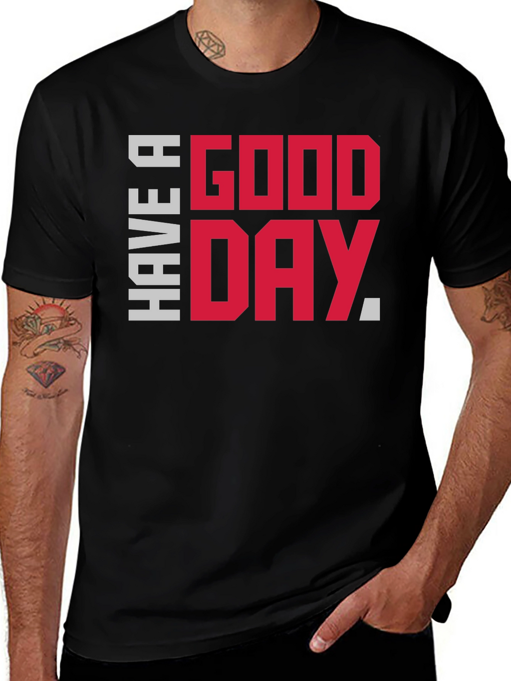 Have A Good Day Graphic Tee - Black