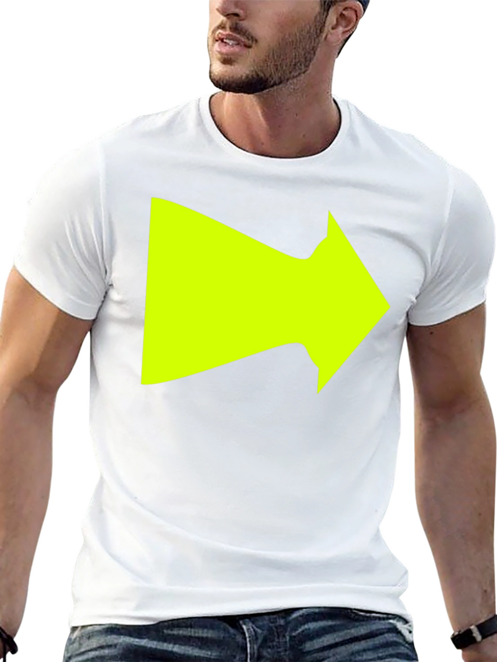 Right Arrow Graphic T-Shirt - Bold Neon Design