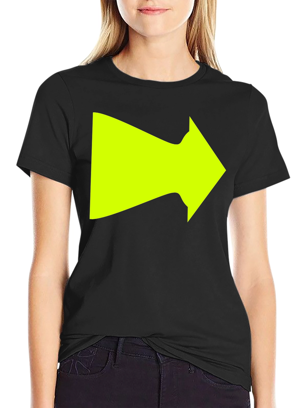 Right Arrow Graphic T-Shirt - Bold Neon Design