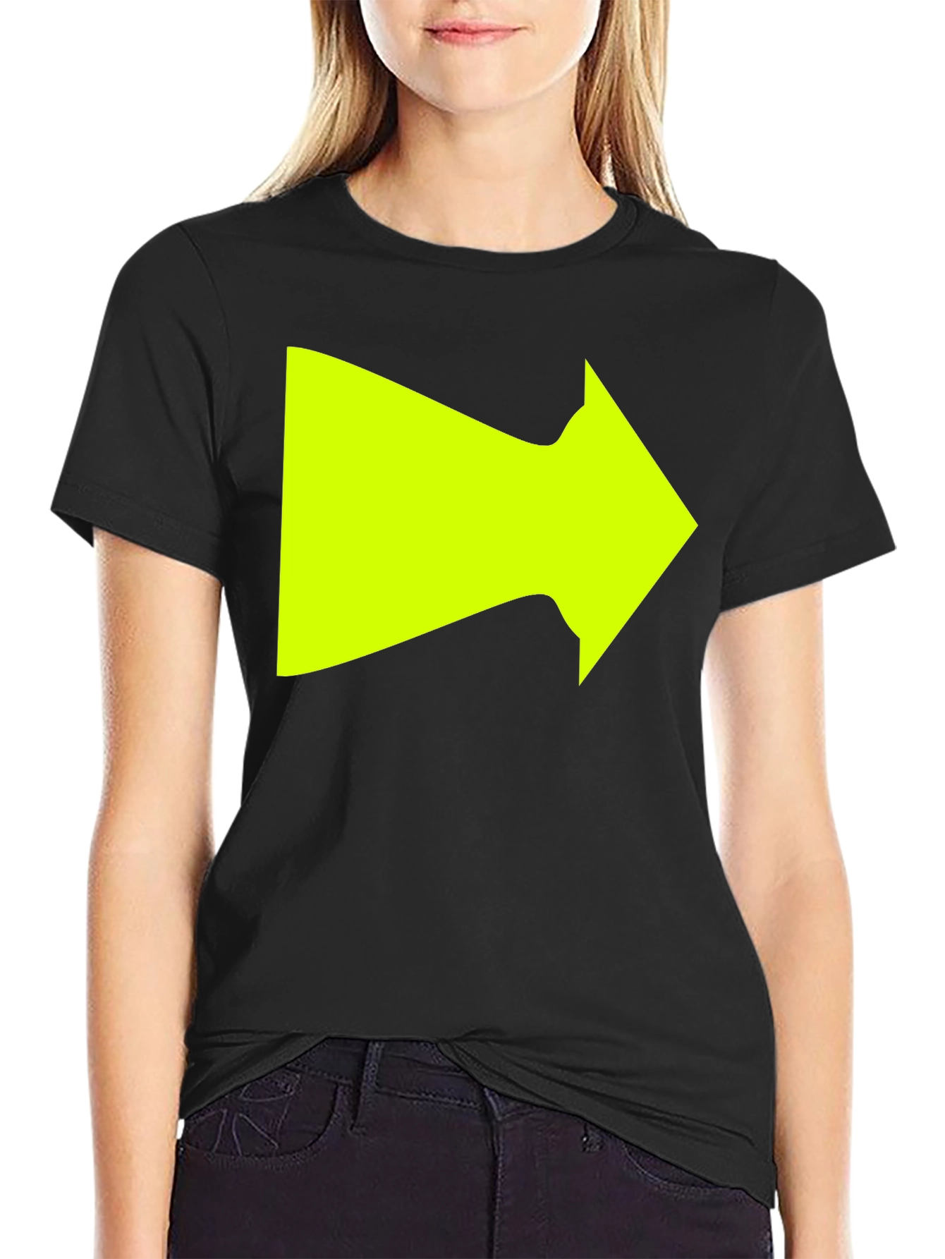 Right Arrow Graphic T-Shirt - Bold Neon Design