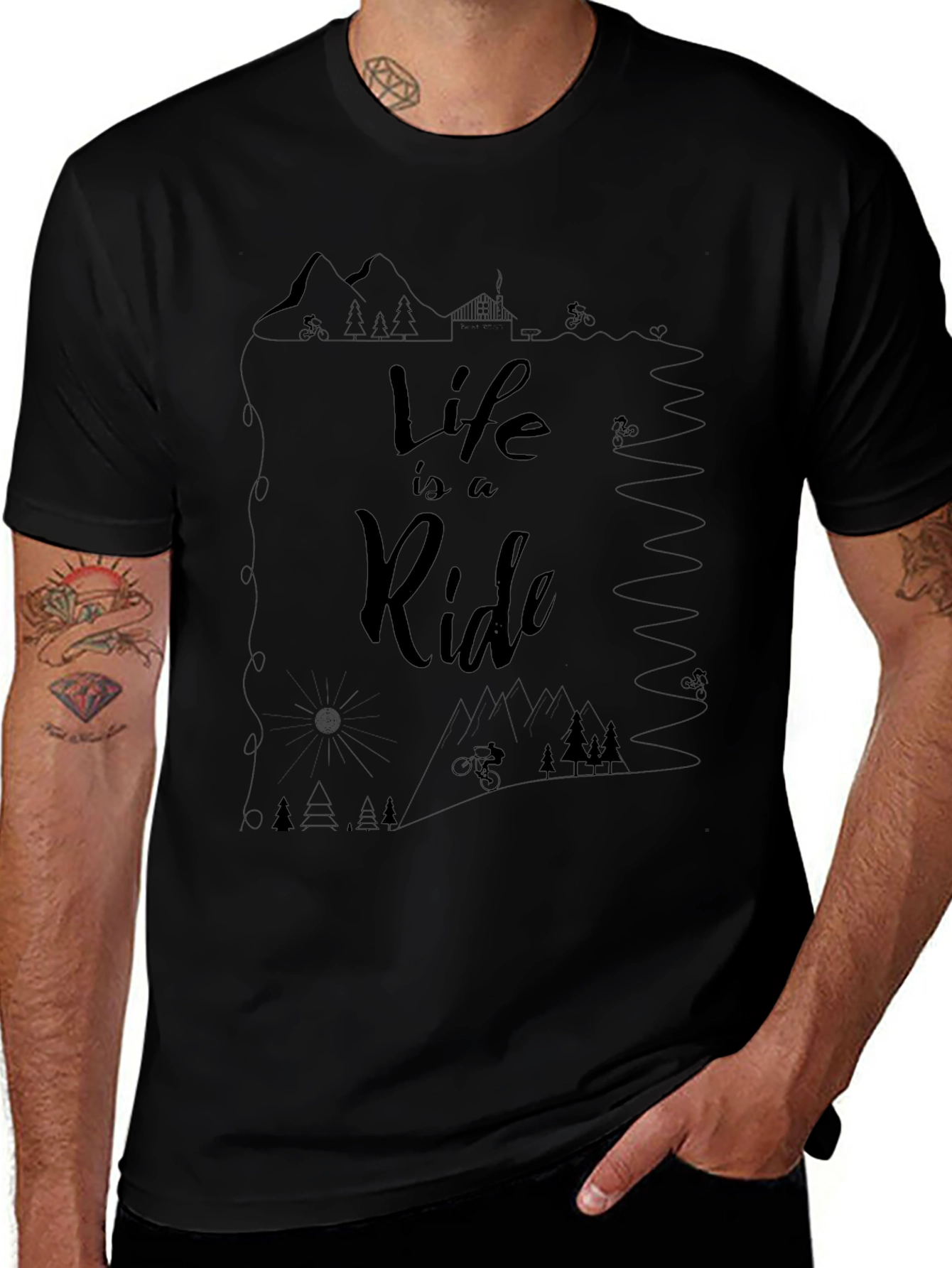 Life is a Ride Graphic Tee - Black