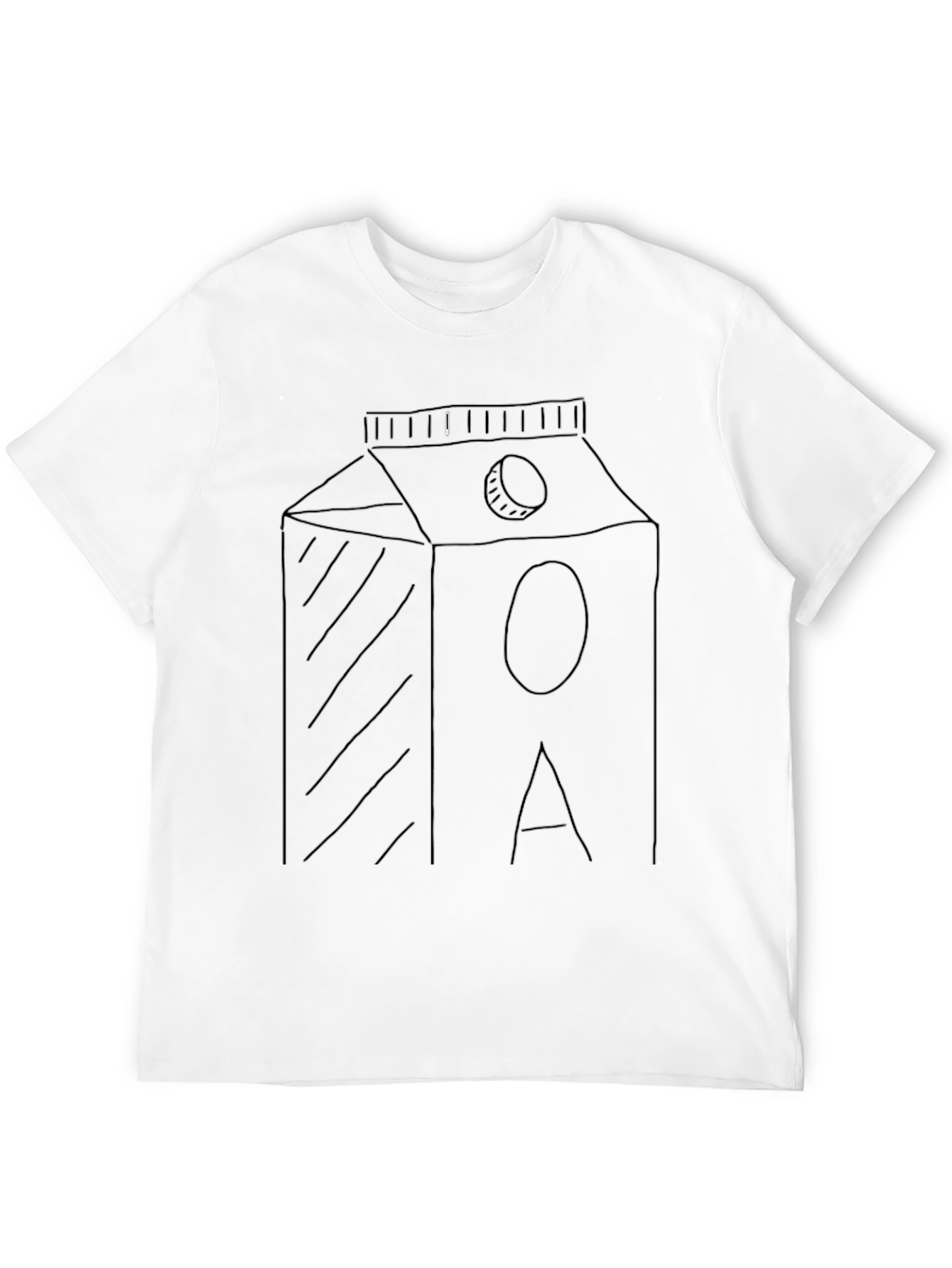 Minimalist Milk Carton Graphic Tee - Black
