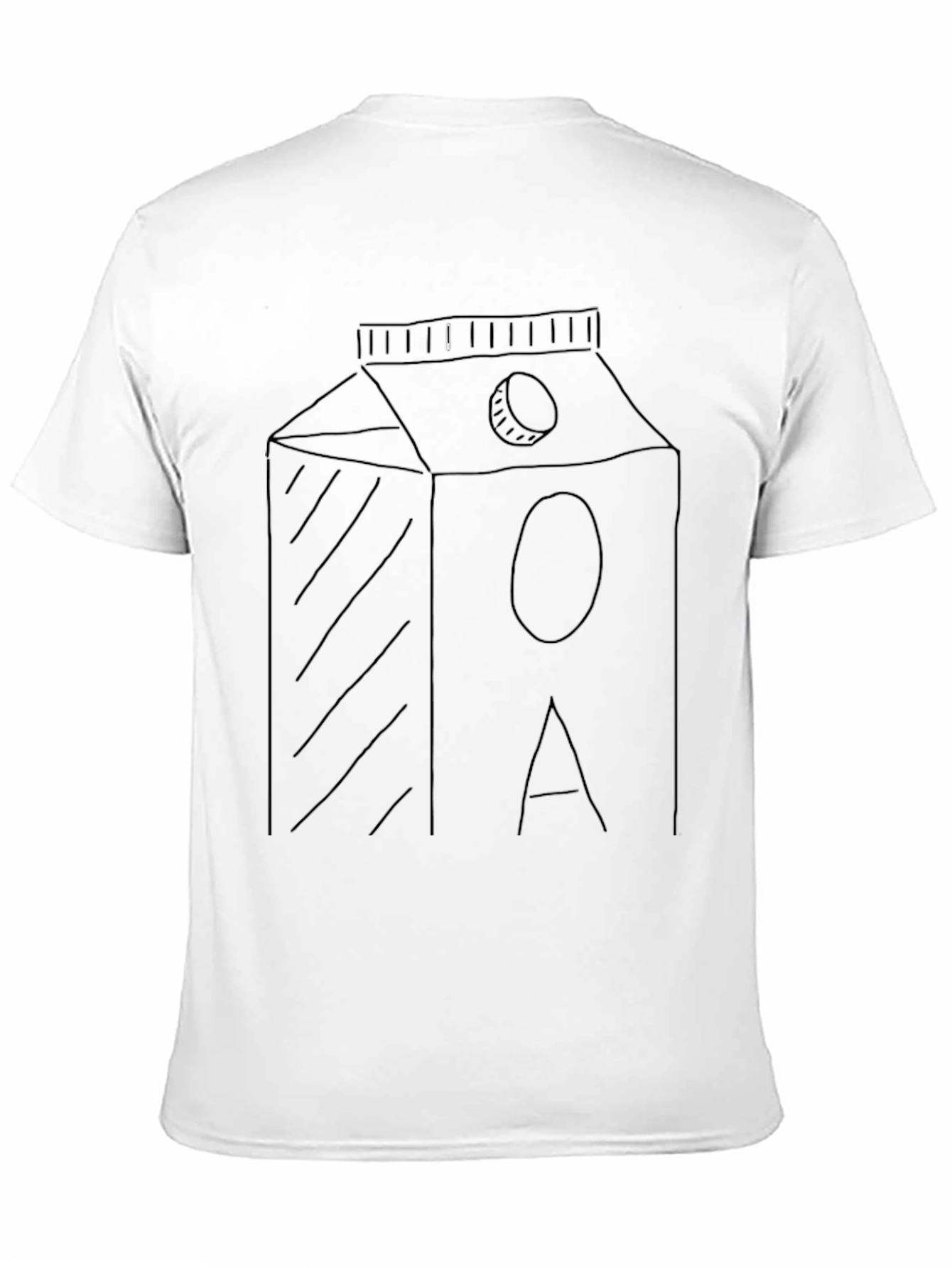 Minimalist Milk Carton Graphic Tee - Black