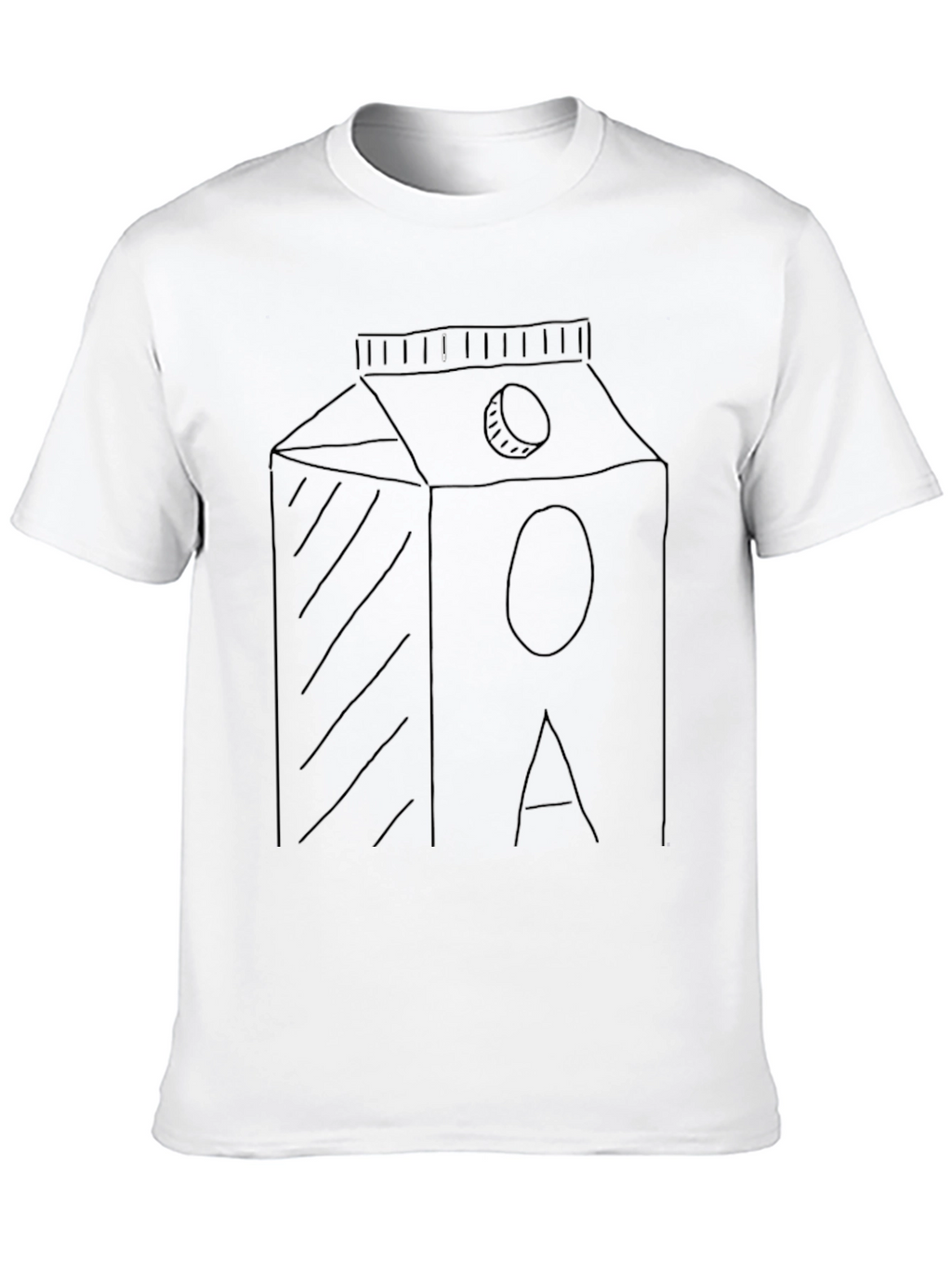Minimalist Milk Carton Graphic Tee - Black