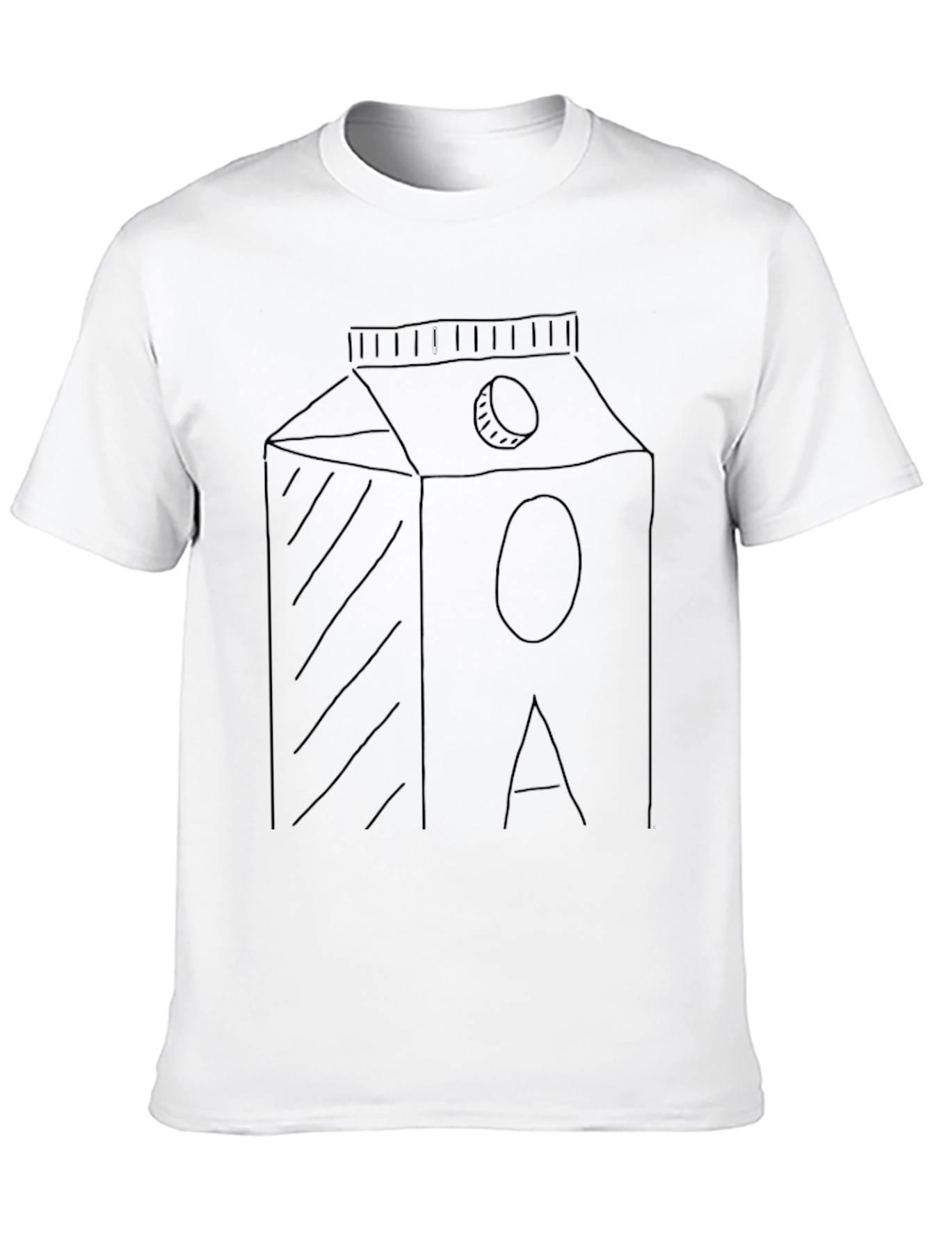 Minimalist Milk Carton Graphic Tee - Black