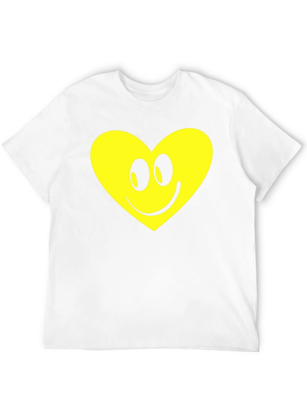 Happy Heart Graphic Tee - Black Cotton Comfort