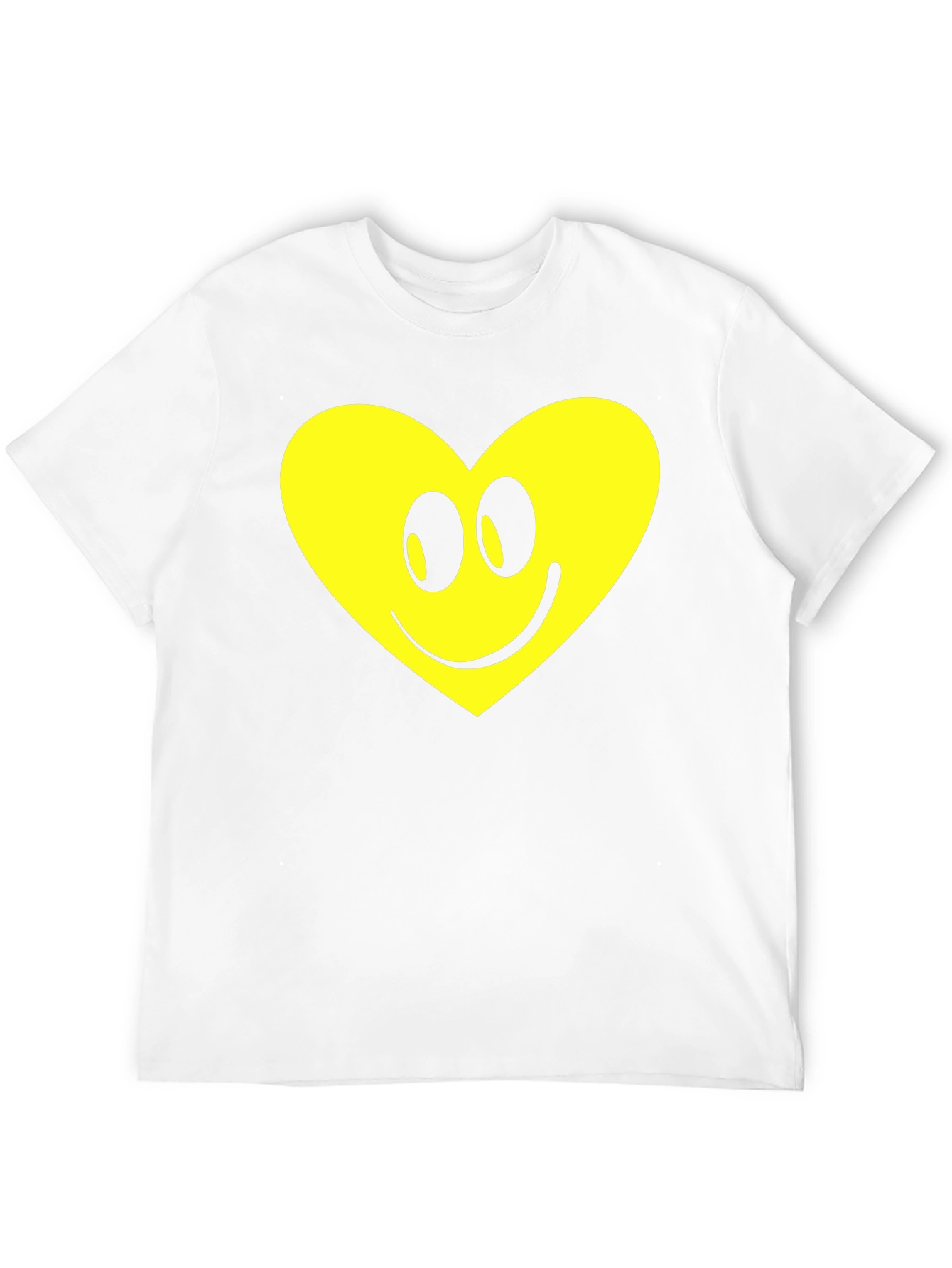 Happy Heart Graphic Tee - Black Cotton Comfort