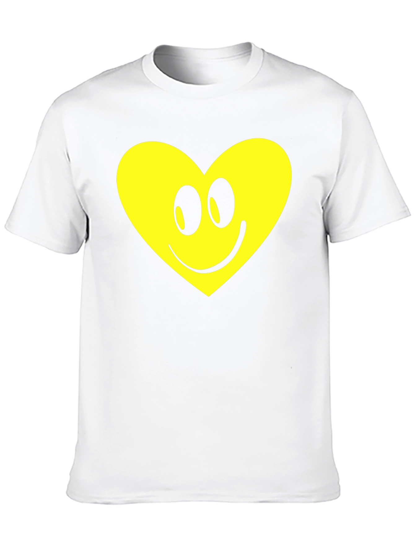 Happy Heart Graphic Tee - Black Cotton Comfort