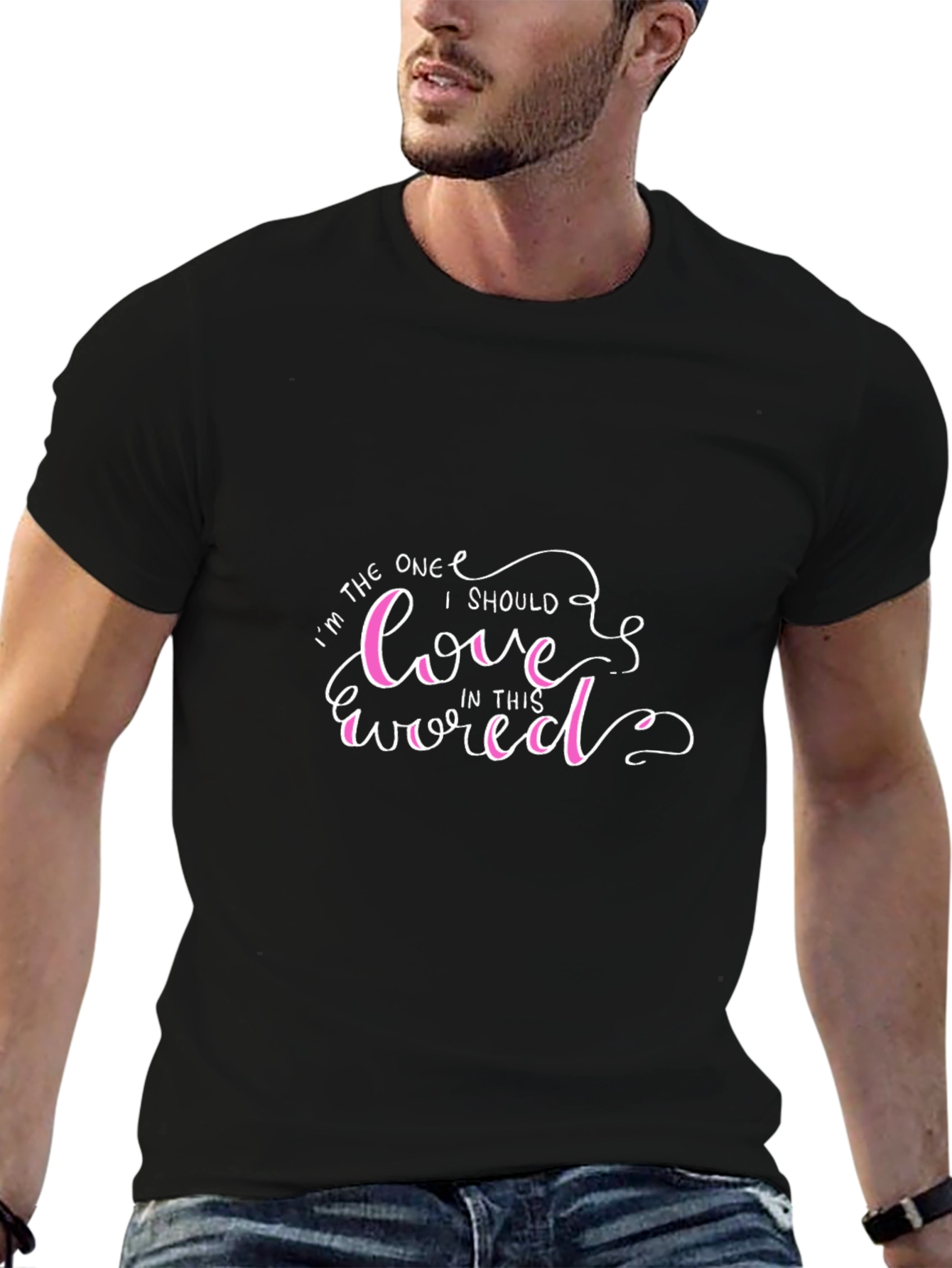 Love Yourself Black Graphic T-Shirt