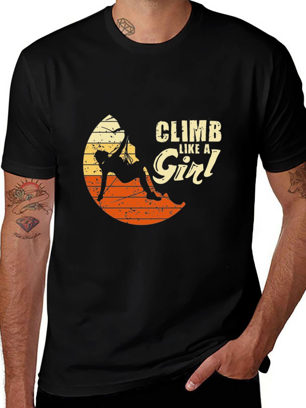 Climb Like a Girl Black T-Shirt