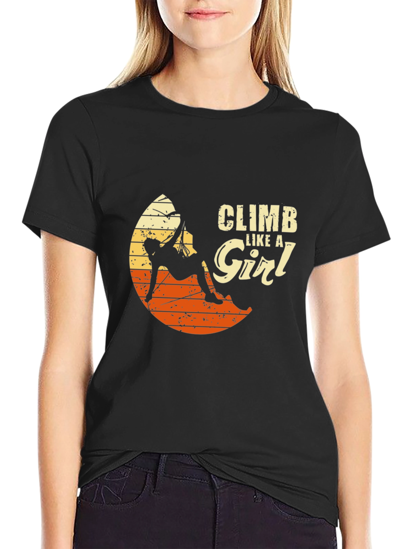 Climb Like a Girl Black T-Shirt