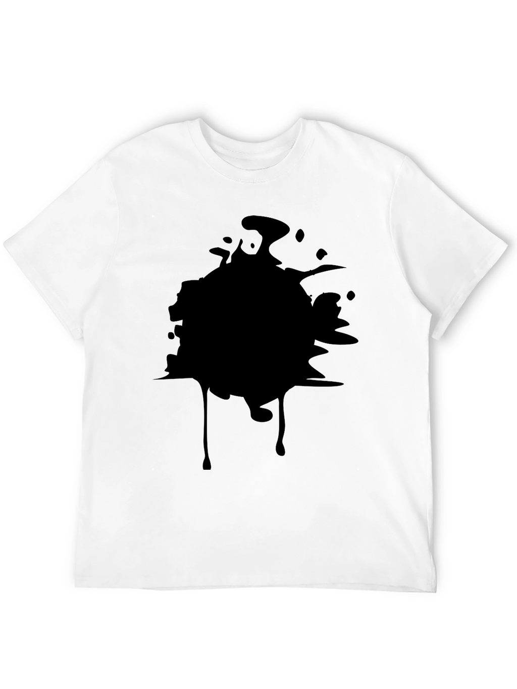 Mens Black Graphic Tee - Abstract Splatter Design