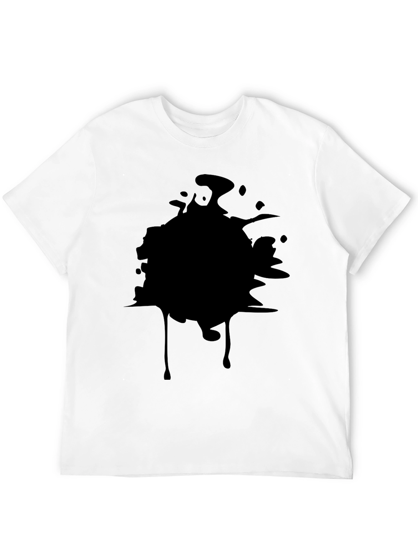 Mens Black Graphic Tee - Abstract Splatter Design