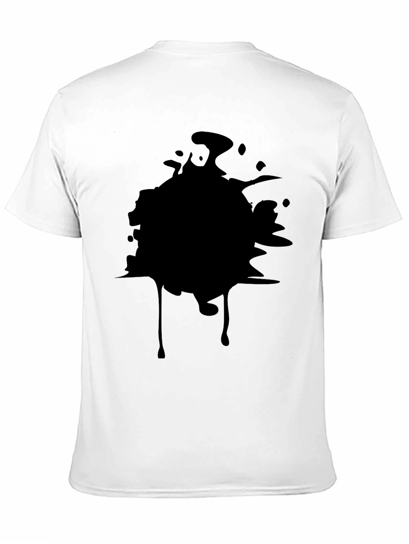 Mens Black Graphic Tee - Abstract Splatter Design