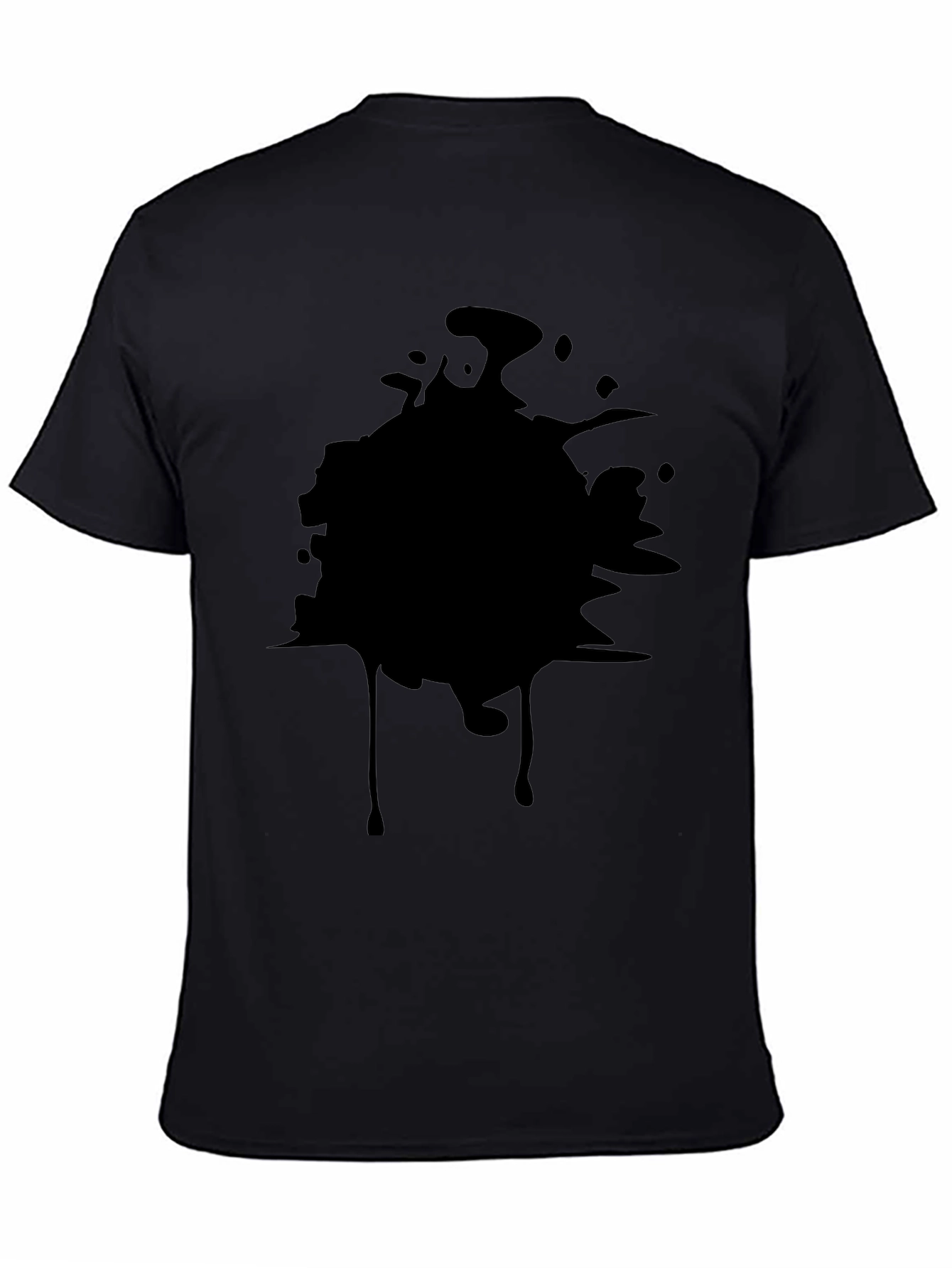 Mens Black Graphic Tee - Abstract Splatter Design