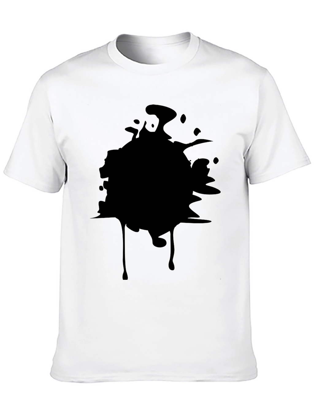Mens Black Graphic Tee - Abstract Splatter Design
