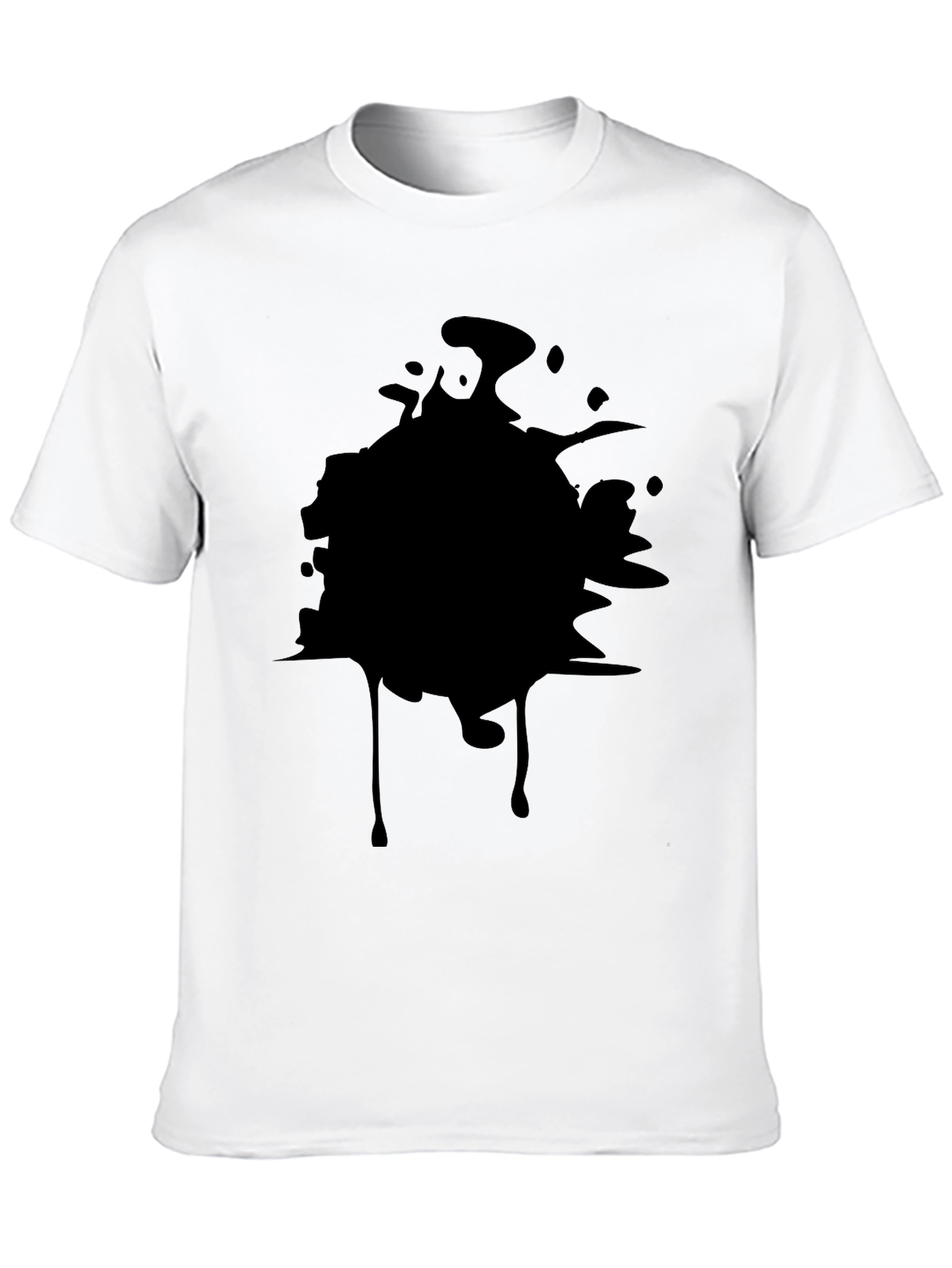 Mens Black Graphic Tee - Abstract Splatter Design