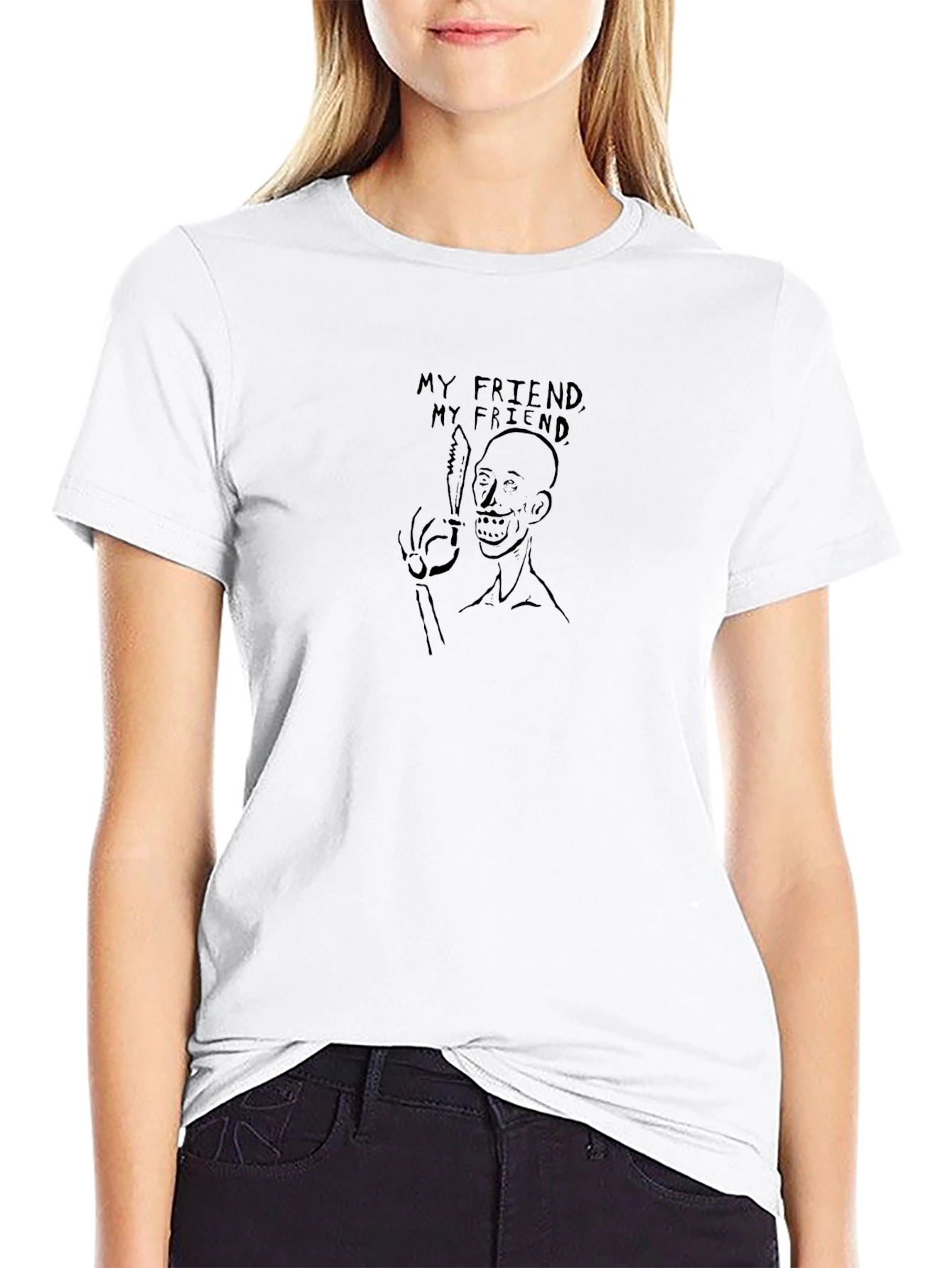 My Friend Graphic Tee - Black Cotton T-Shirt