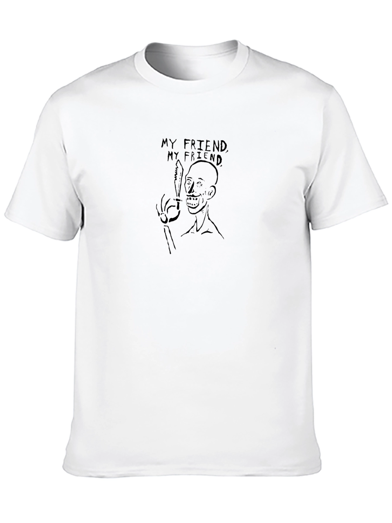 My Friend Graphic Tee - Black Cotton T-Shirt