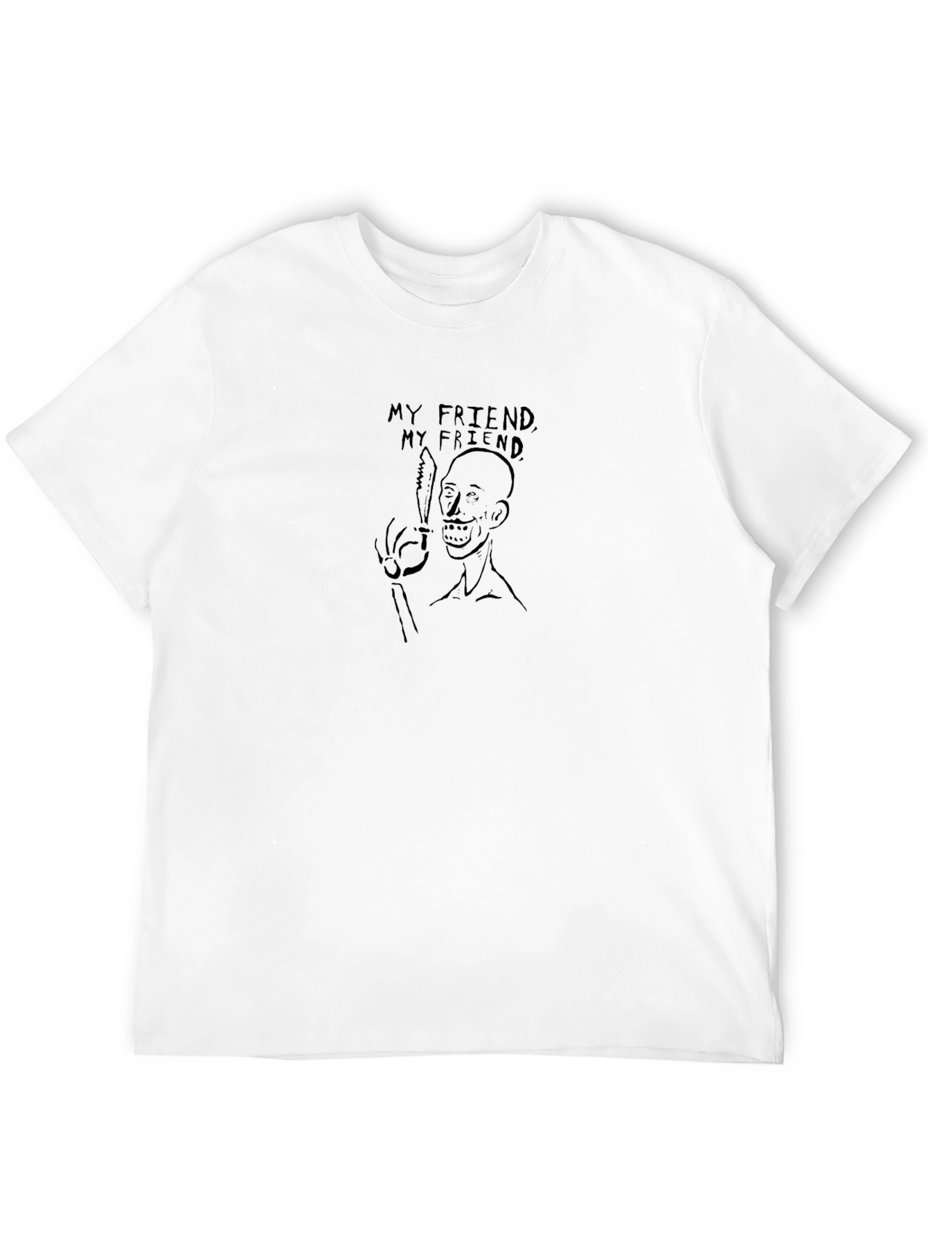 My Friend Graphic Tee - Black Cotton T-Shirt