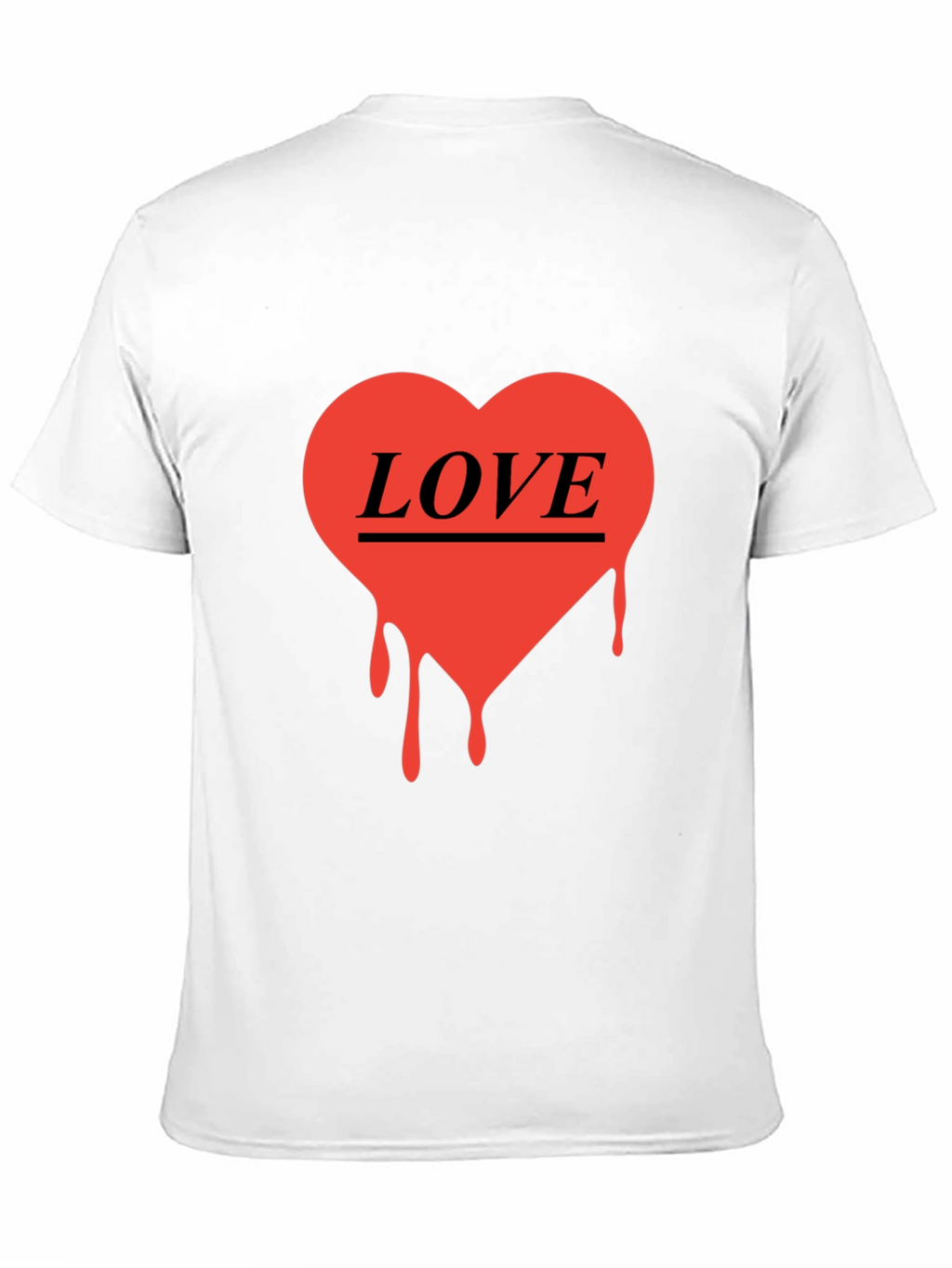 Love Heart Drip Graphic Black T-Shirt