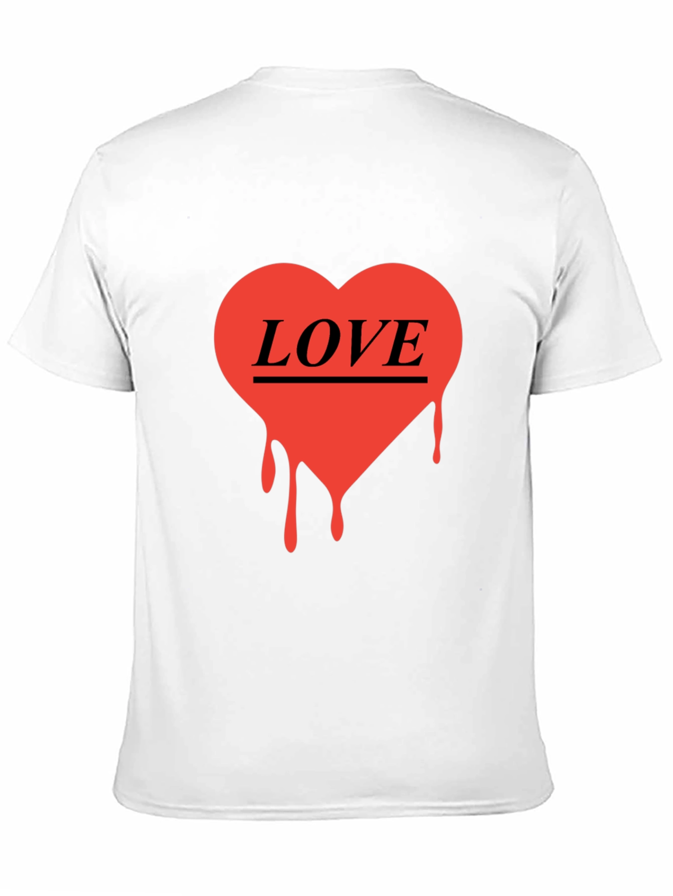 Love Heart Drip Graphic Black T-Shirt