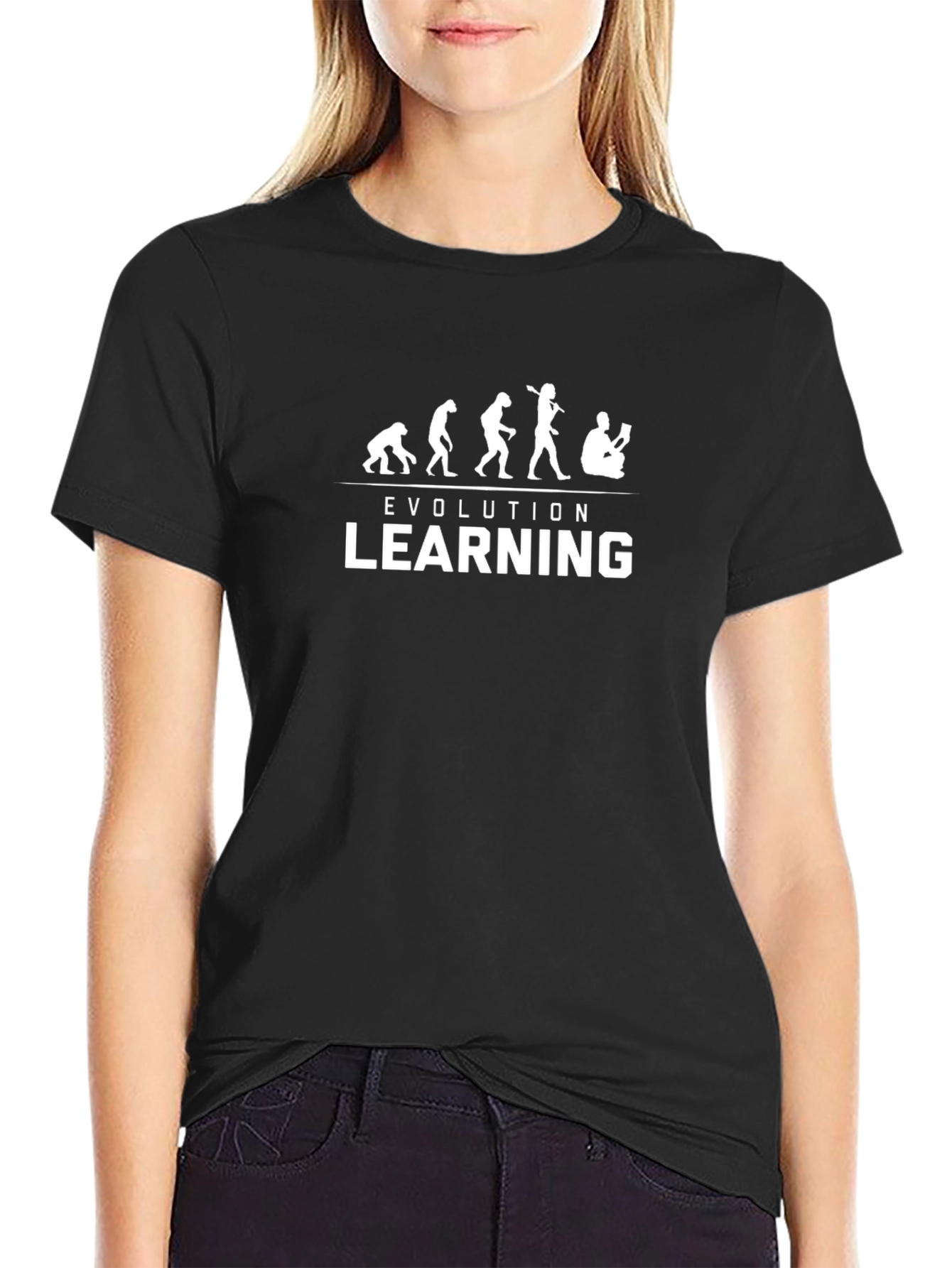 Evolution of Learning Black T-Shirt