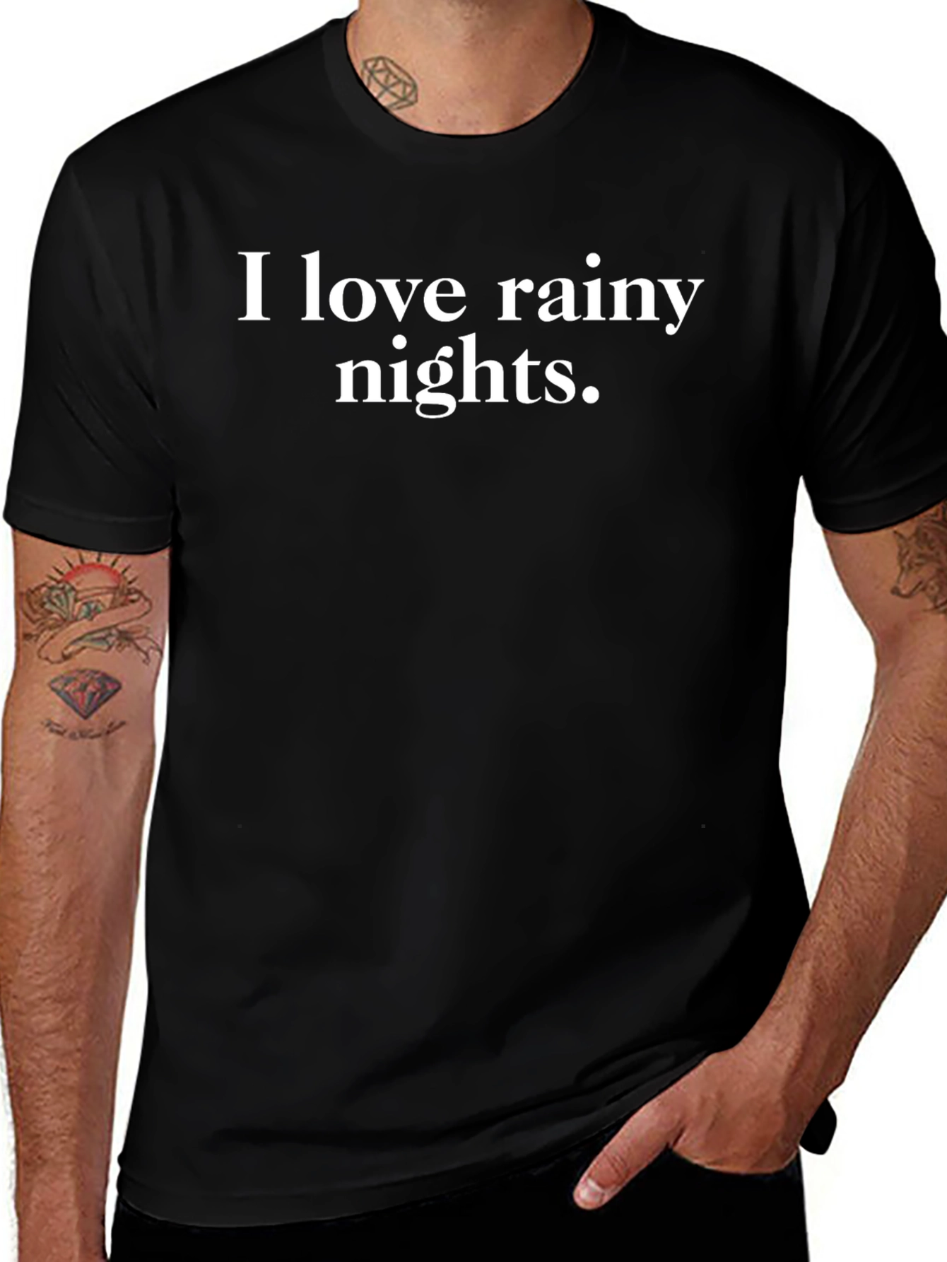 Rainy Nights Graphic Tee - Black Short Sleeve T-Shirt